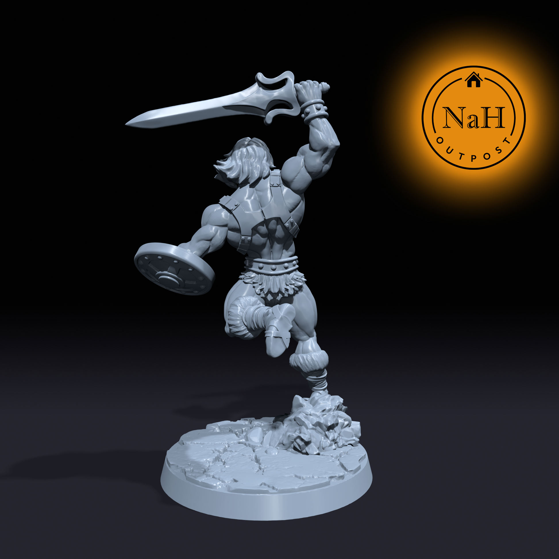 He-Darr | Human Barbarian |  Fighter | Cleric miniature for Tabletop games like D&D and War Gaming| Dungeons and Dragons Mini | RN estudio