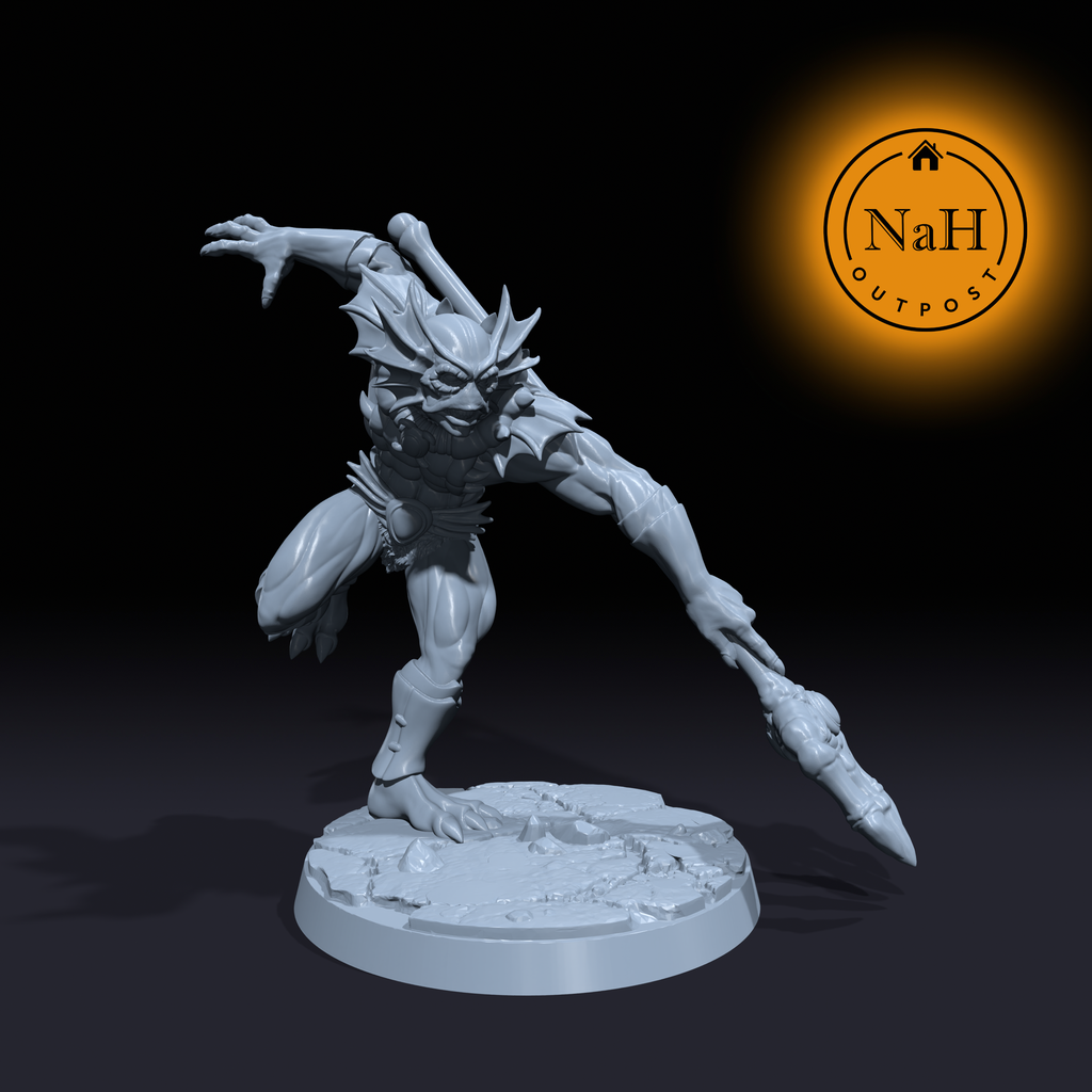 Rakhash, Trident of the Tide | Merfolk - Mer-man | Swamp Thing miniature for Tabletop games like D&D and War Gaming| Dungeons and Dragons Mini | RN estudio