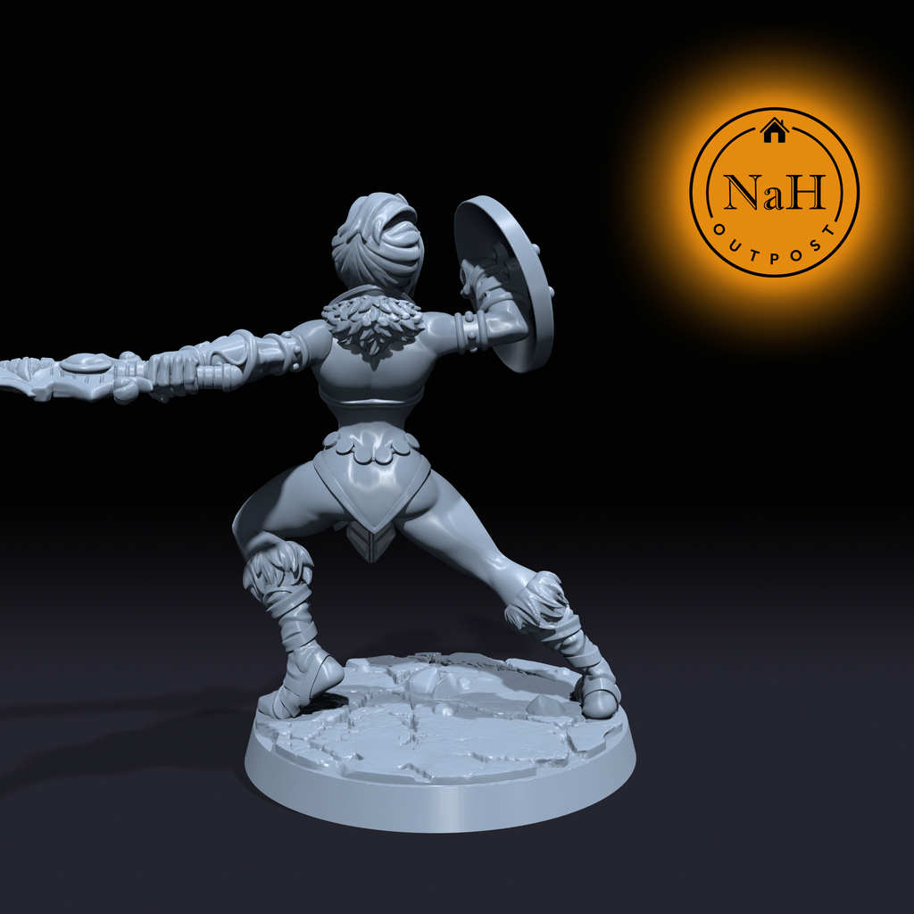Sheela, Serpent's Tongue | Female Warlock | Fighter | Druid miniature for Tabletop games like D&D and War Gaming| Dungeons and Dragons Mini | RN estudio