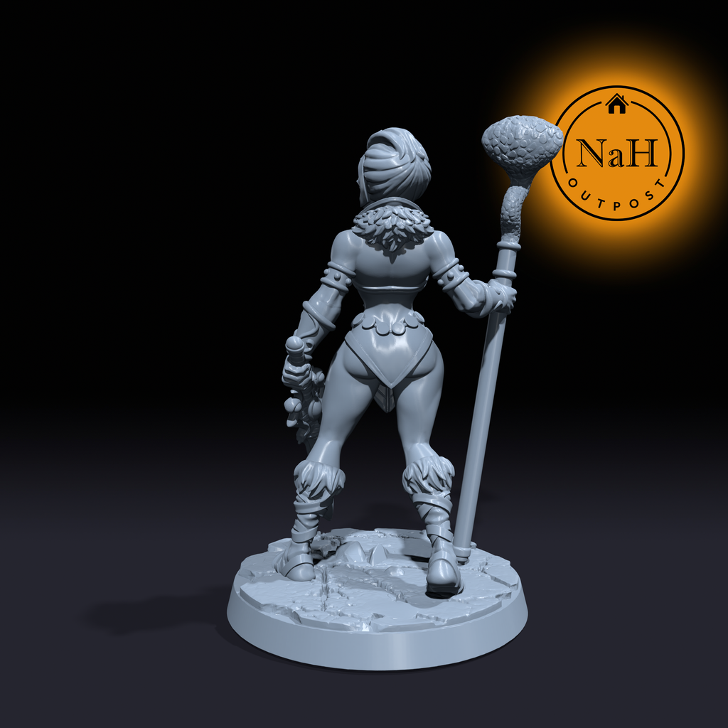 Sheela, Serpent's Tongue | Female Warlock | Fighter | Druid miniature for Tabletop games like D&D and War Gaming| Dungeons and Dragons Mini | RN estudio