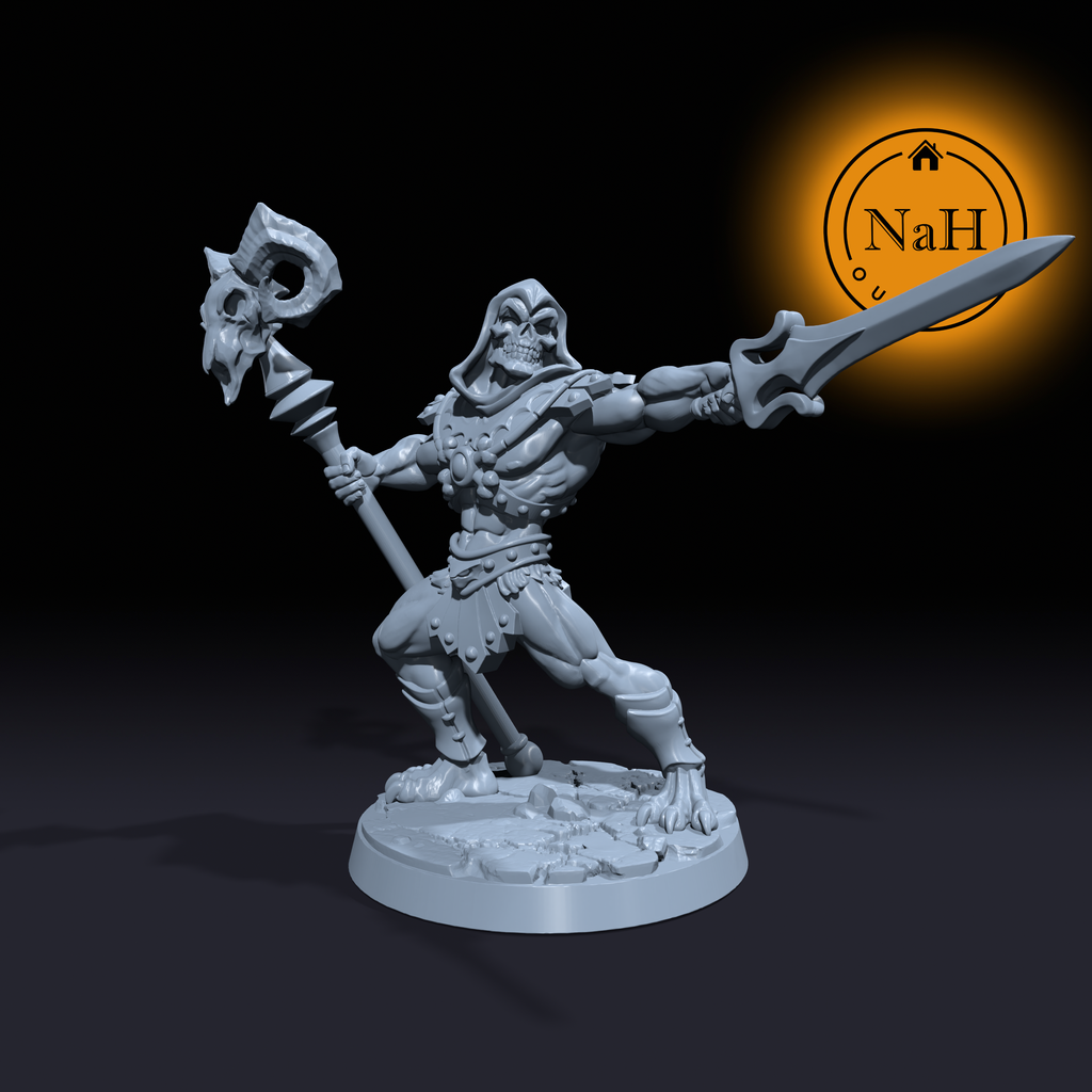 Skulldor, Lich Lord of Shadow| Male Warlock | Necromancer miniature for Tabletop games like D&D and War Gaming| Dungeons and Dragons Mini | RN estudio