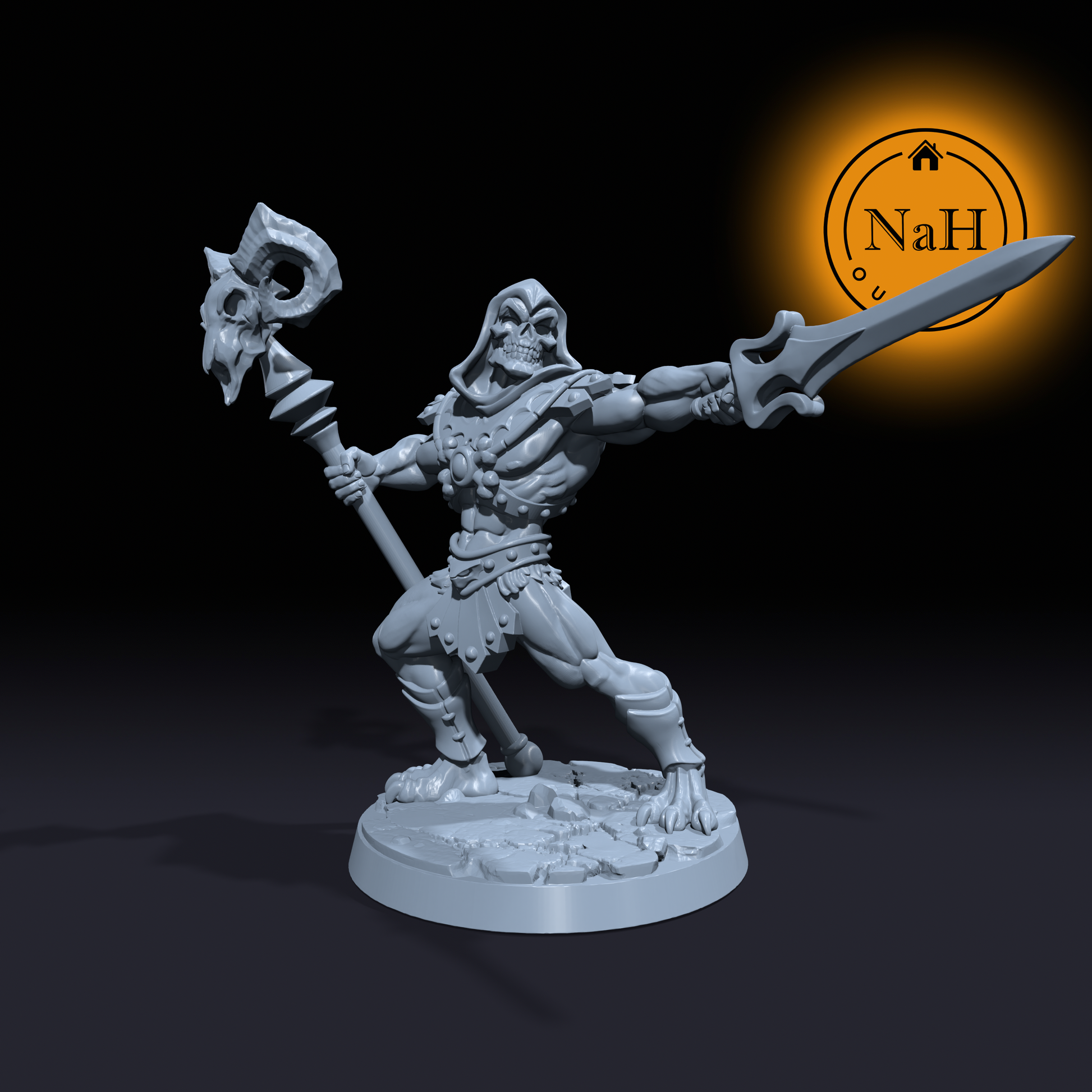 Skulldor, Lich Lord of Shadow| Male Warlock | Necromancer miniature for Tabletop games like D&D and War Gaming| Dungeons and Dragons Mini | RN estudio