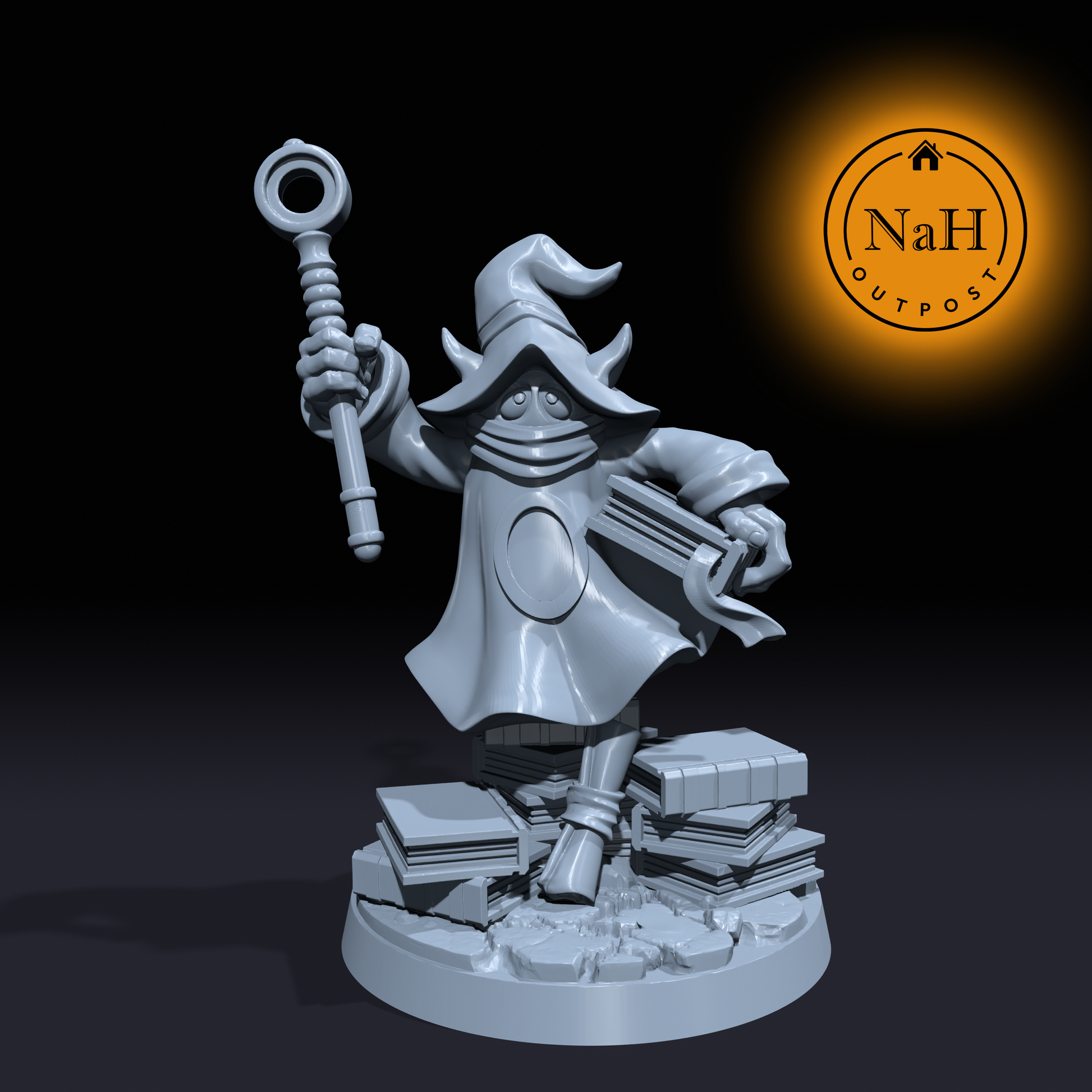 Trollo, Grimoire Hoarder | Goblin Wizard miniature for Tabletop games like D&D and War Gaming| Dungeons and Dragons Mini | RN estudio