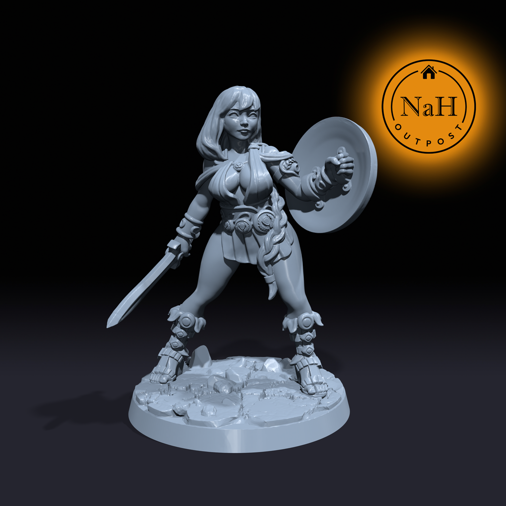 Freya Ironheart | Artemisa | Female Fighter | Shieldmaiden miniature for Tabletop games like D&D and War Gaming| Dungeons and Dragons Mini