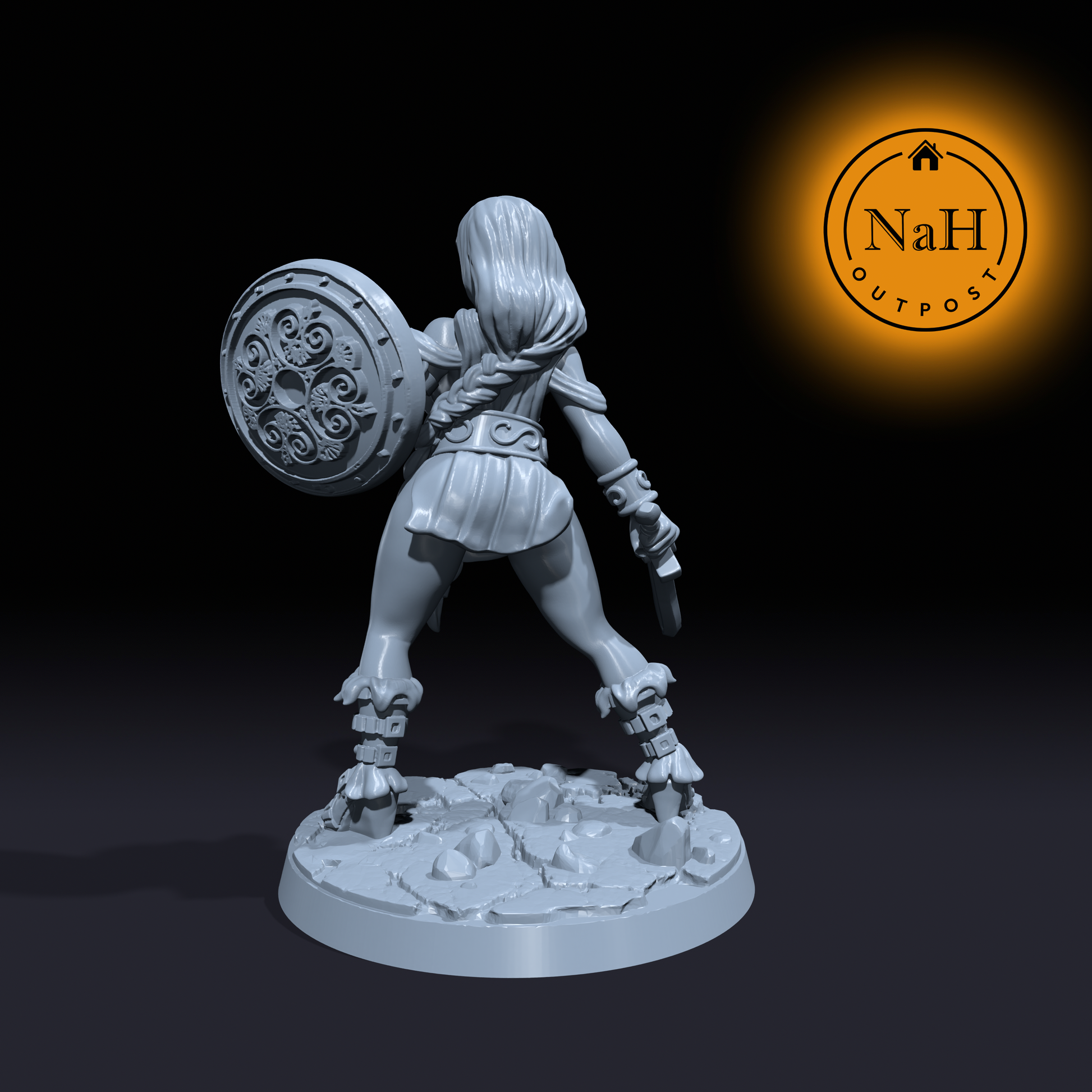 Freya Ironheart | Artemisa | Female Fighter | Shieldmaiden miniature for Tabletop games like D&D and War Gaming| Dungeons and Dragons Mini