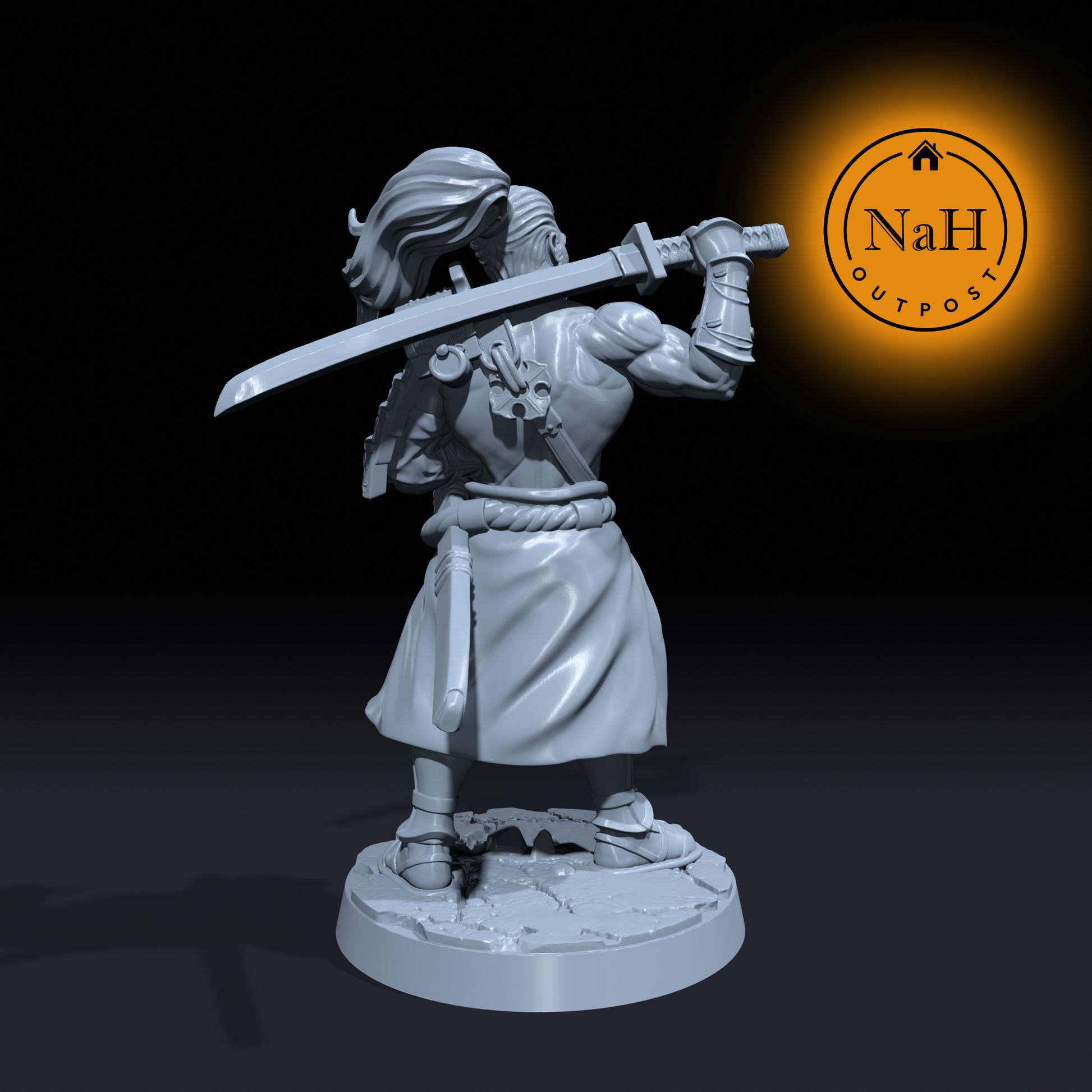 Hiro Stormwind | Heihashi | Wandering Ronin | Fighter | Samurai miniature for Tabletop games like D&D and War Gaming| Dungeons and Dragons Mini