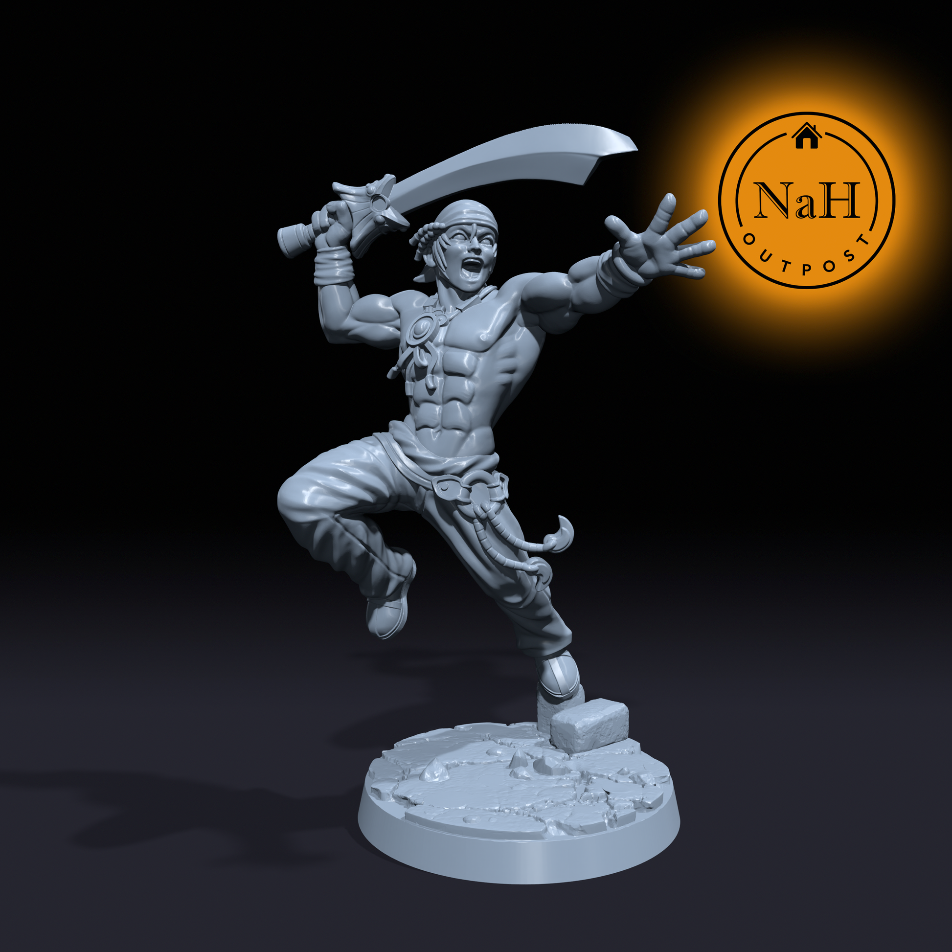 Gingko Tidechaser | Male Rogue Swashbuckler miniature for Tabletop games like D&D and War Gaming| Dungeons and Dragons Mini