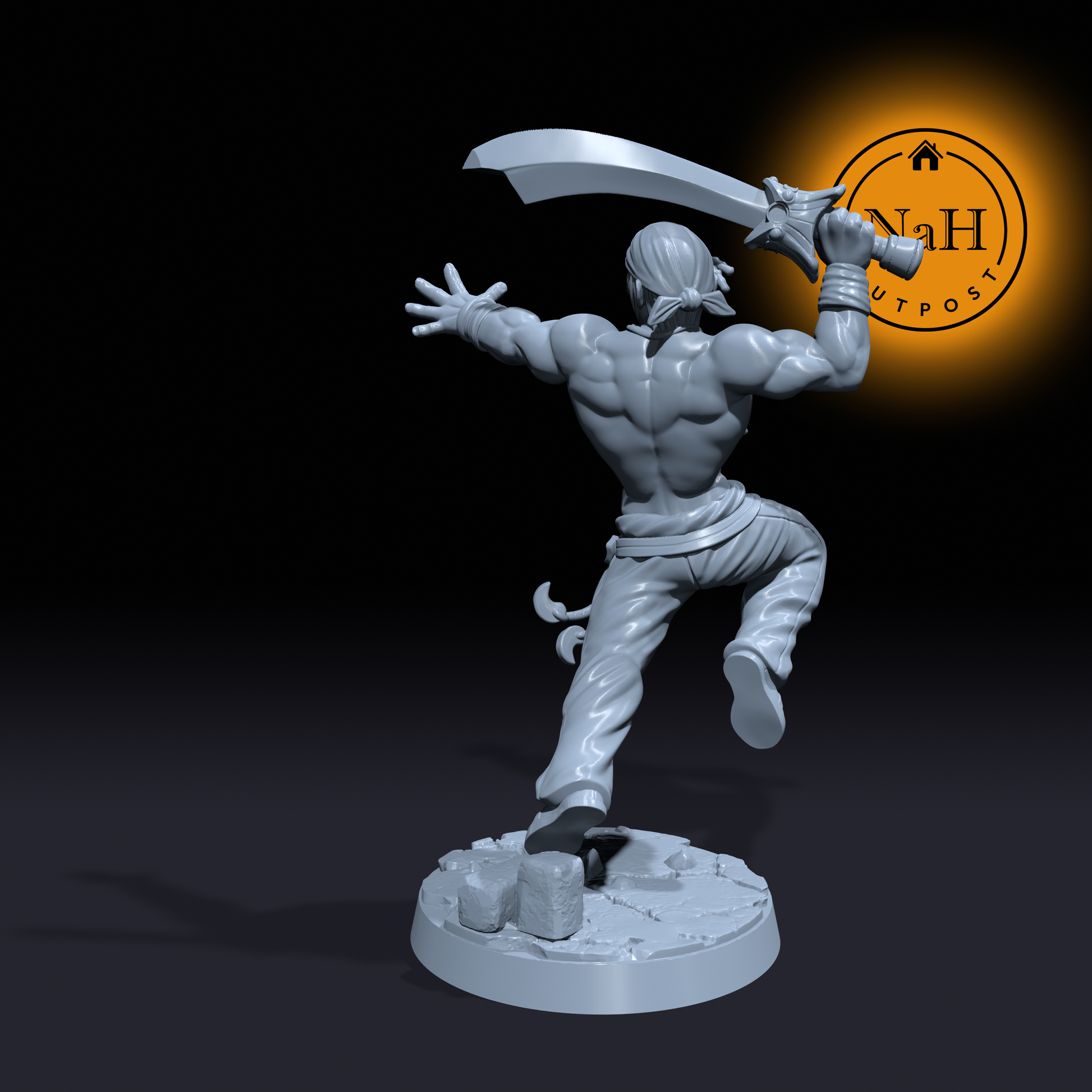 Gingko Tidechaser | Male Rogue Swashbuckler miniature for Tabletop games like D&D and War Gaming| Dungeons and Dragons Mini