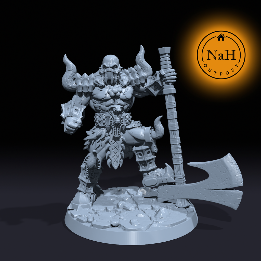 Kargath Bloodblade | Ostorath Axeman | Barbarian miniature for Tabletop games like D&D and War Gaming| Dungeons and Dragons Mini | RN estudio
