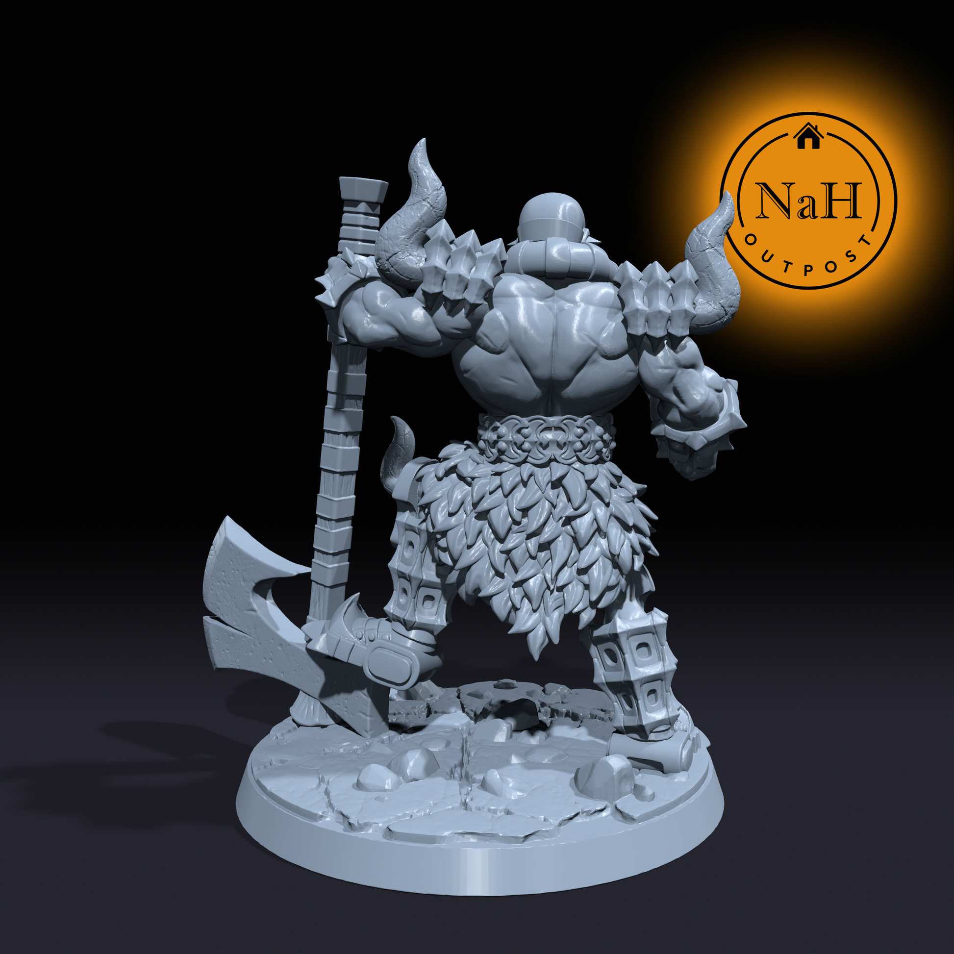 Kargath Bloodblade | Ostorath Axeman | Barbarian miniature for Tabletop games like D&D and War Gaming| Dungeons and Dragons Mini | RN estudio