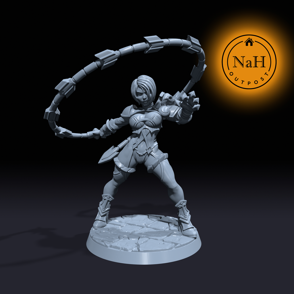 Sasha Vyrkosa | Poison | Rogue Sword-Whip Wielder miniature for Tabletop games like D&D and War Gaming| Dungeons and Dragons Mini | RN estudio