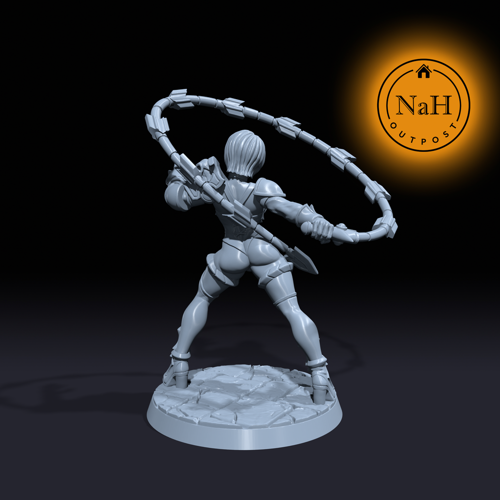 Sasha Vyrkosa | Poison | Rogue Sword-Whip Wielder miniature for Tabletop games like D&D and War Gaming| Dungeons and Dragons Mini | RN estudio