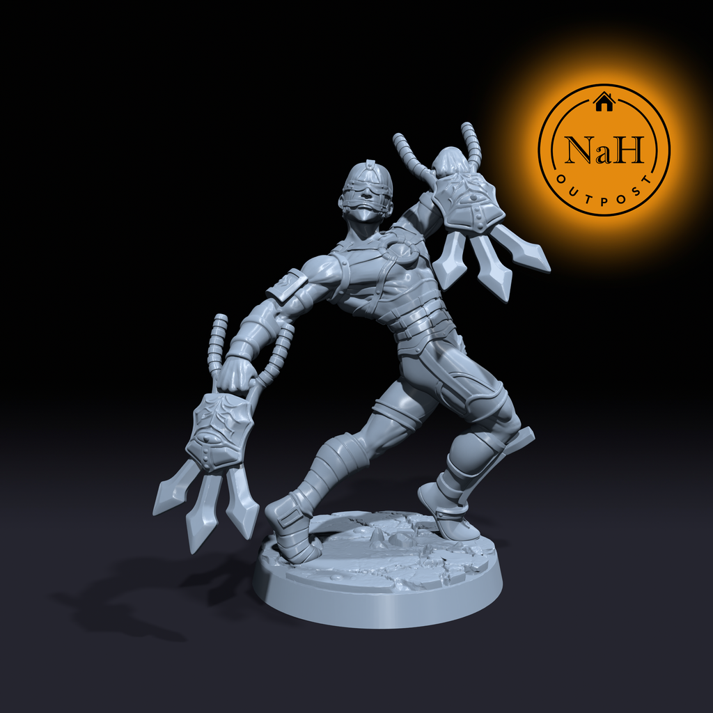 Volthan, The Blind Fury | Blind Bladedemon | Demon miniature for Tabletop games like D&D and War Gaming| Dungeons and Dragons Mini | RN estudio