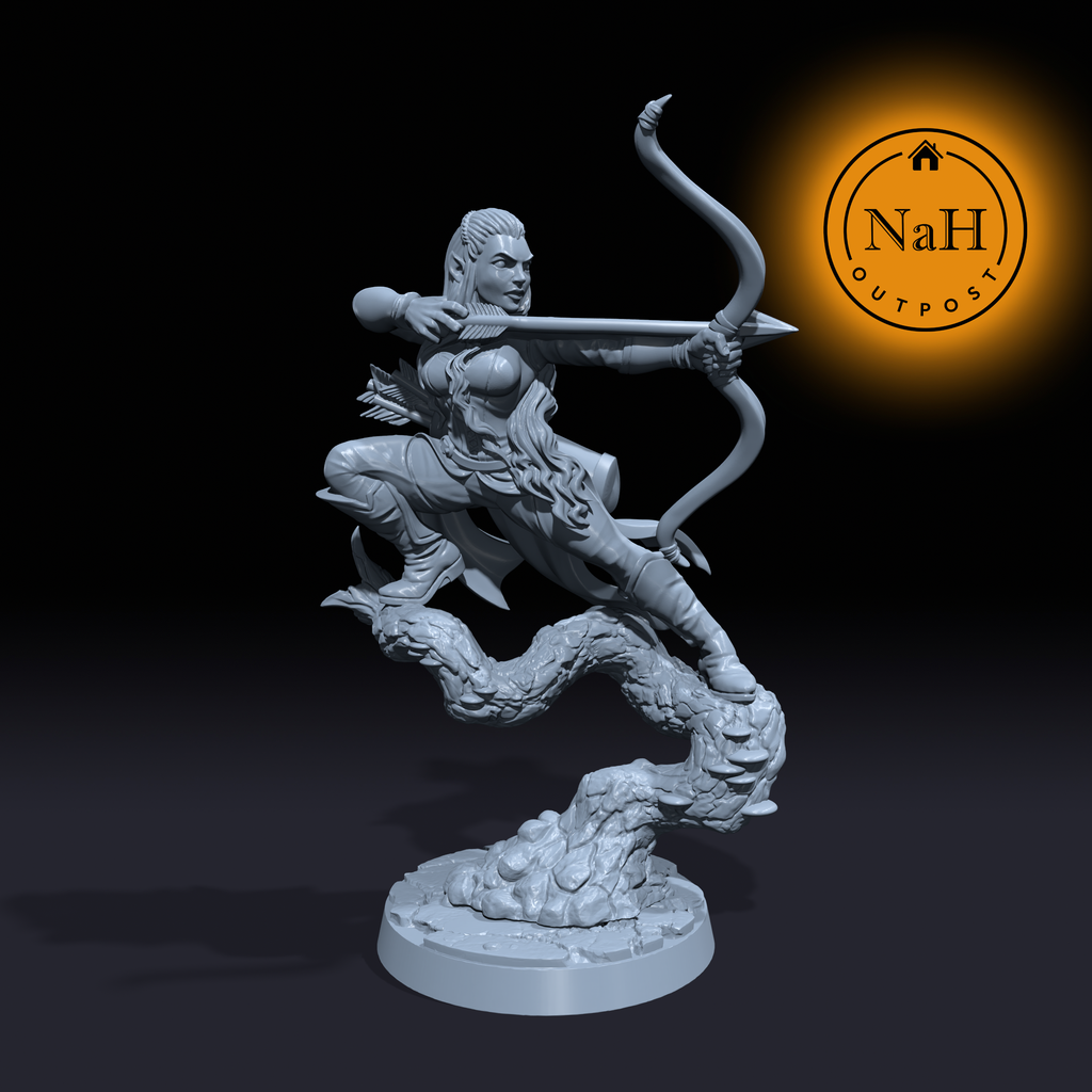 Liana Swiftarrow | Aurielle | Elven Female Archer | Hunter or Ranger miniature for Tabletop games like D&D and War Gaming| Dungeons and Dragons Mini