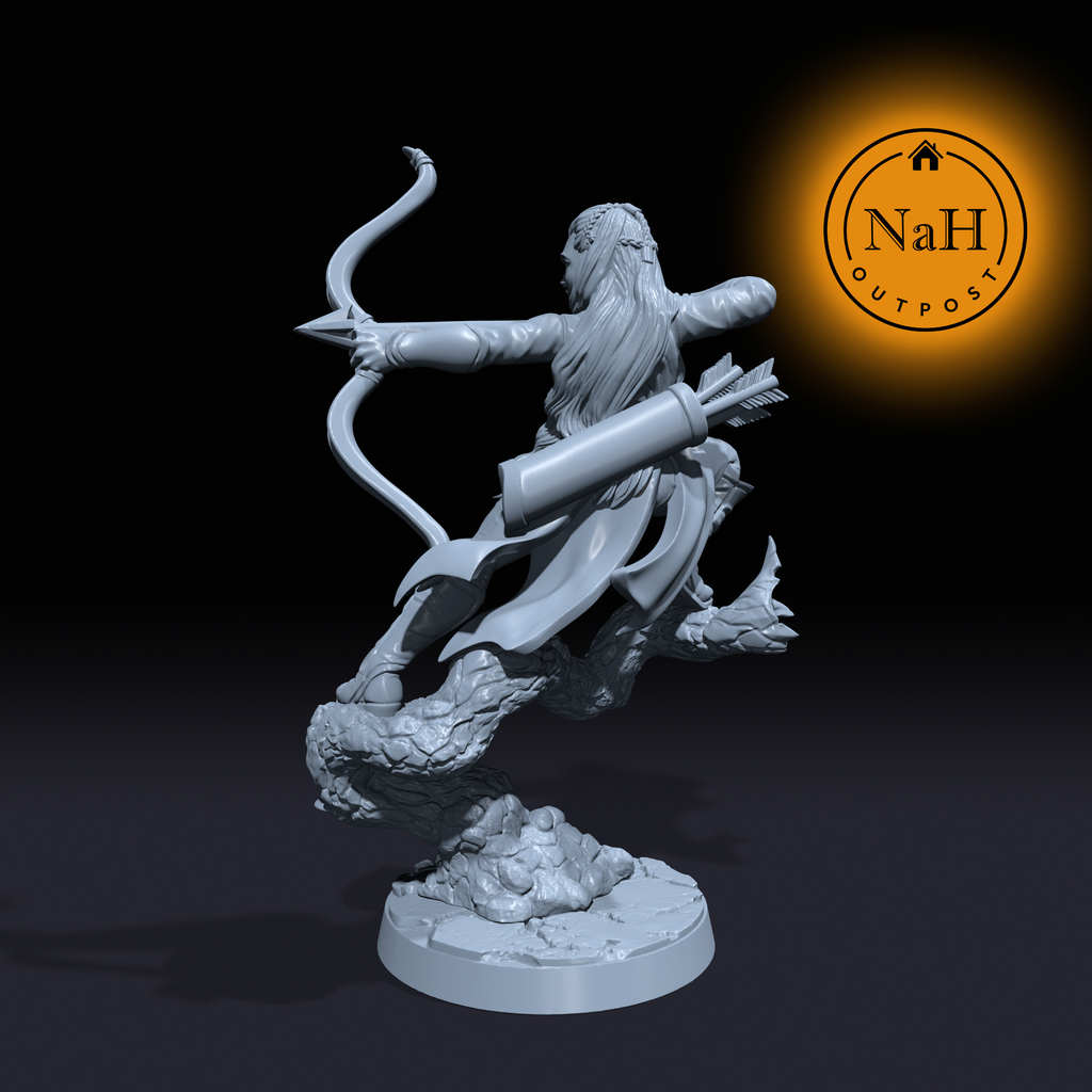 Liana Swiftarrow | Aurielle | Elven Female Archer | Hunter or Ranger miniature for Tabletop games like D&D and War Gaming| Dungeons and Dragons Mini
