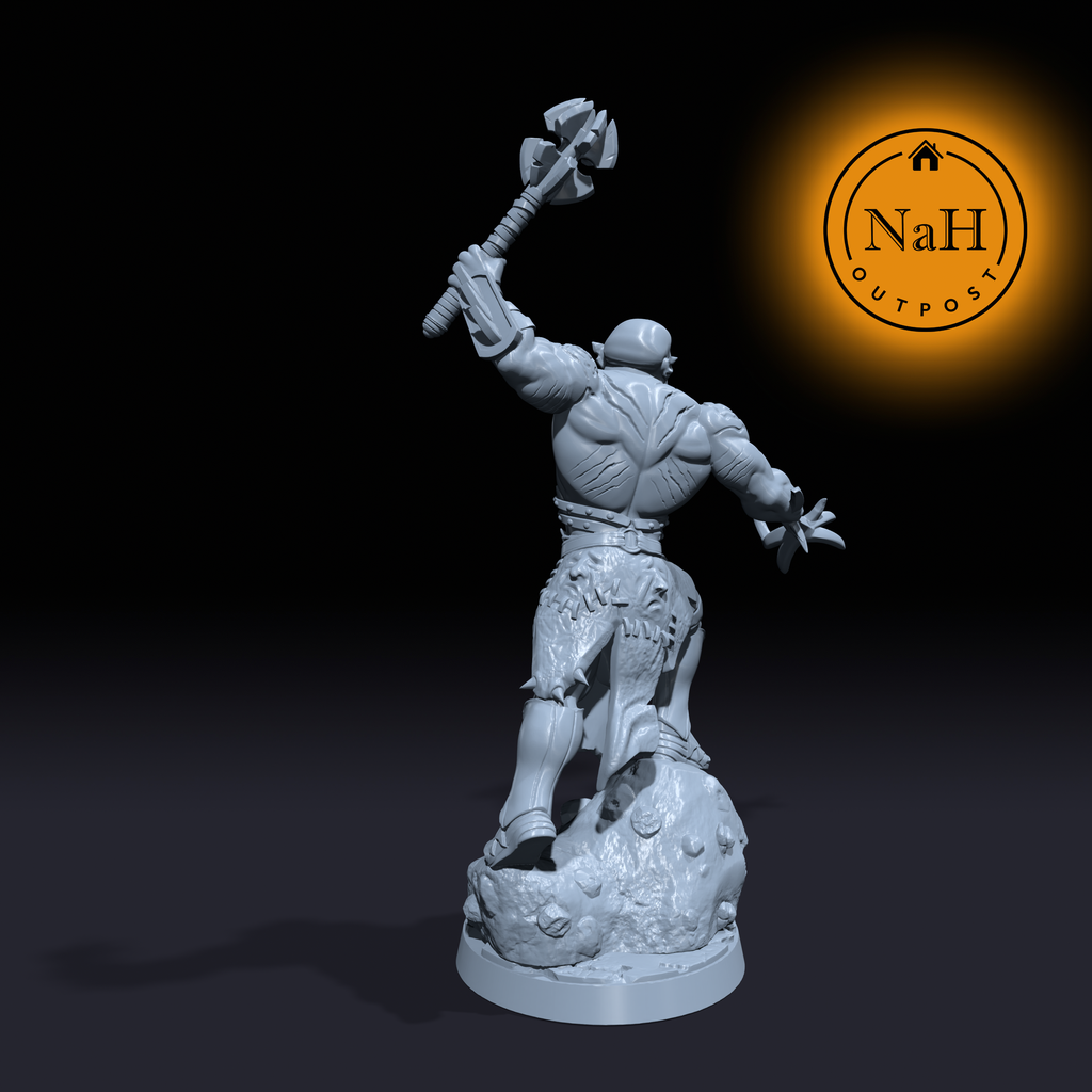 Tharok the Unbroken | Azzarok | Orc Chieftain | Barbarian miniature for Tabletop games like D&D and War Gaming| Dungeons and Dragons Mini | RN estudio