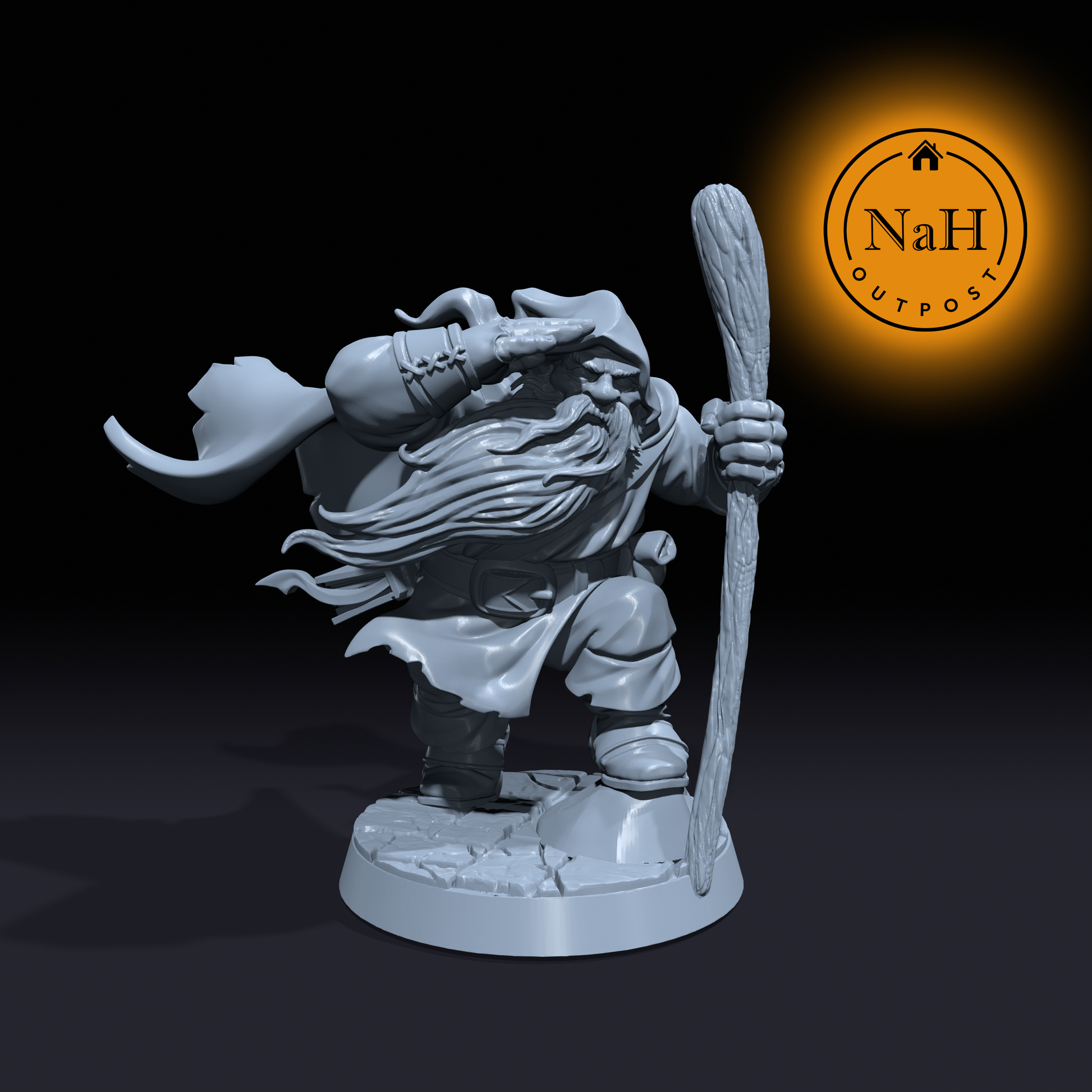 Durin Stonebeard, the Runecaster | Gimmyr | Dwarf miniature for Tabletop games like D&D and War Gaming| Dungeons and Dragons Mini | RN estudio