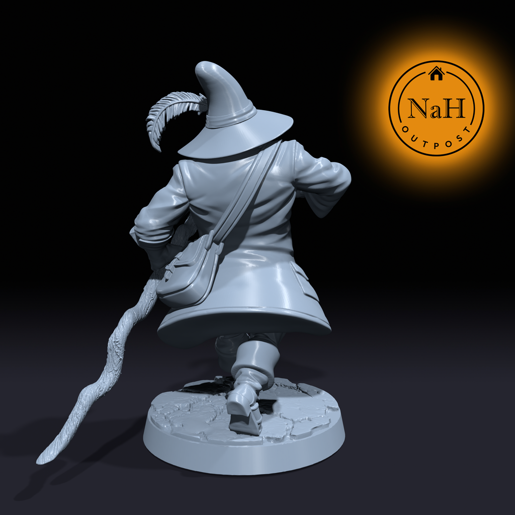 Merric Oakenshade | Halfling Wizard | Sorcerer | Bard miniature for Tabletop games like D&D and War Gaming| Dungeons and Dragons Mini