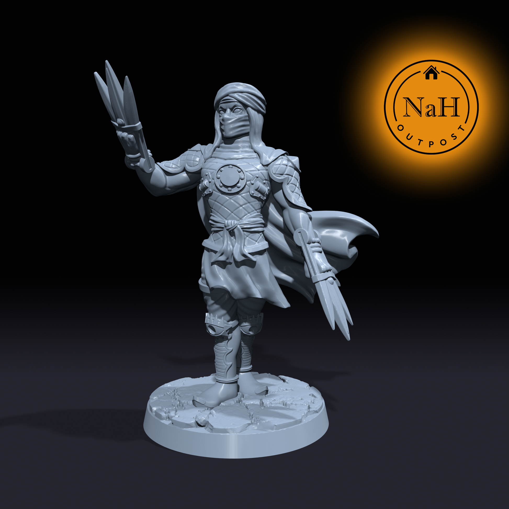 Zhalasar Nightblade | Rogue Mercenary | Assassin | Fighter | miniature for Tabletop games like D&D and War Gaming| Dungeons and Dragons Mini