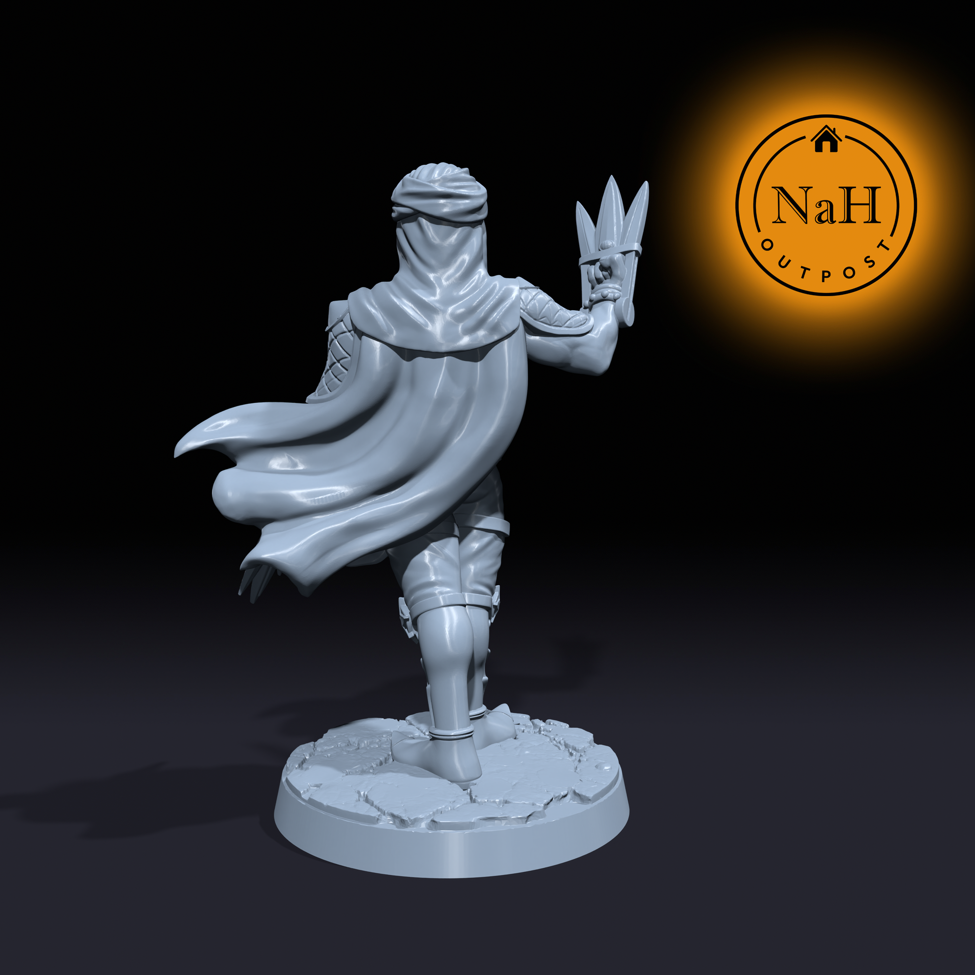 Zhalasar Nightblade | Rogue Mercenary | Assassin | Fighter | miniature for Tabletop games like D&D and War Gaming| Dungeons and Dragons Mini