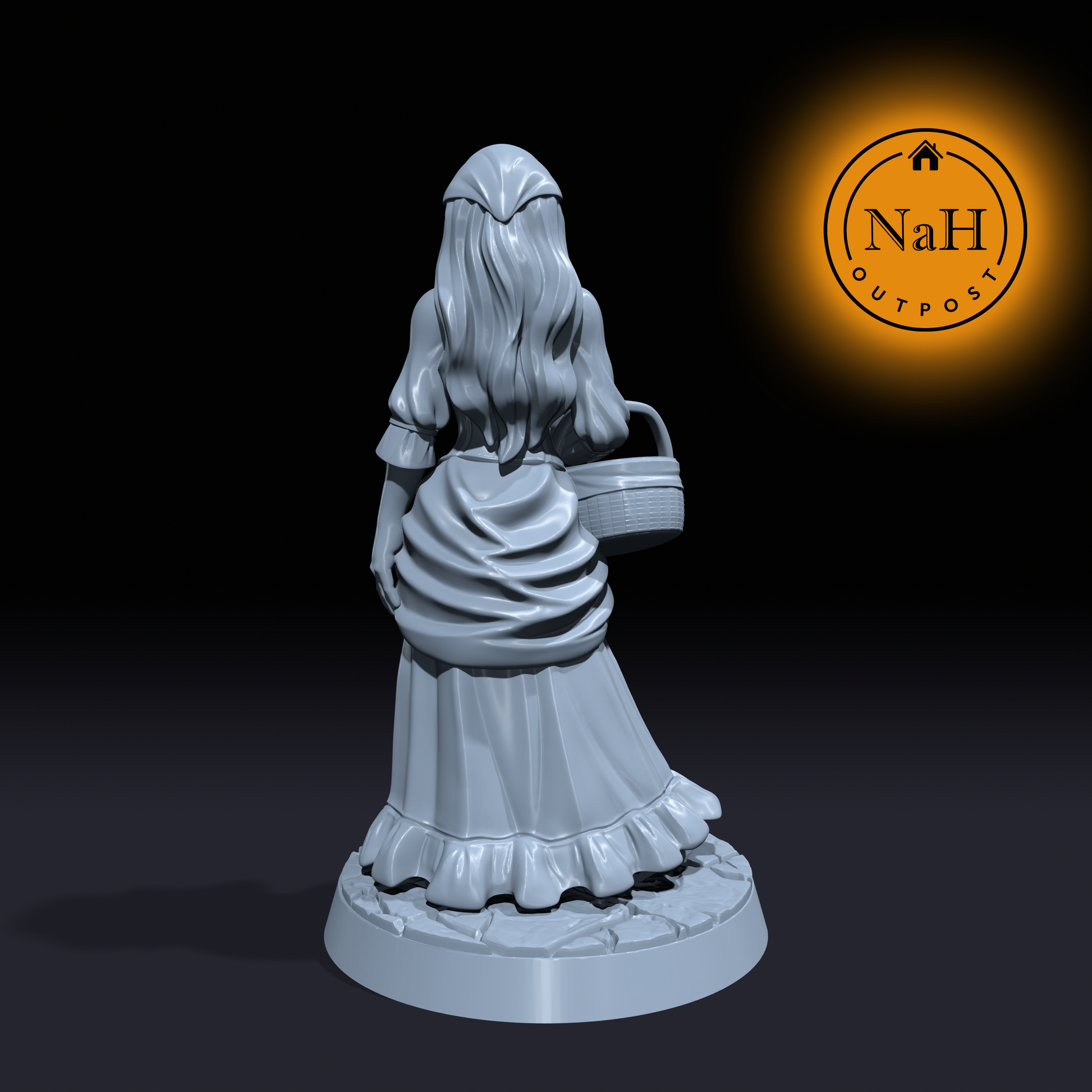 Clara Basketbearer | Alice | Female townsfolk miniature for Tabletop games like D&D and War Gaming| Dungeons and Dragons Mini | RN estudio