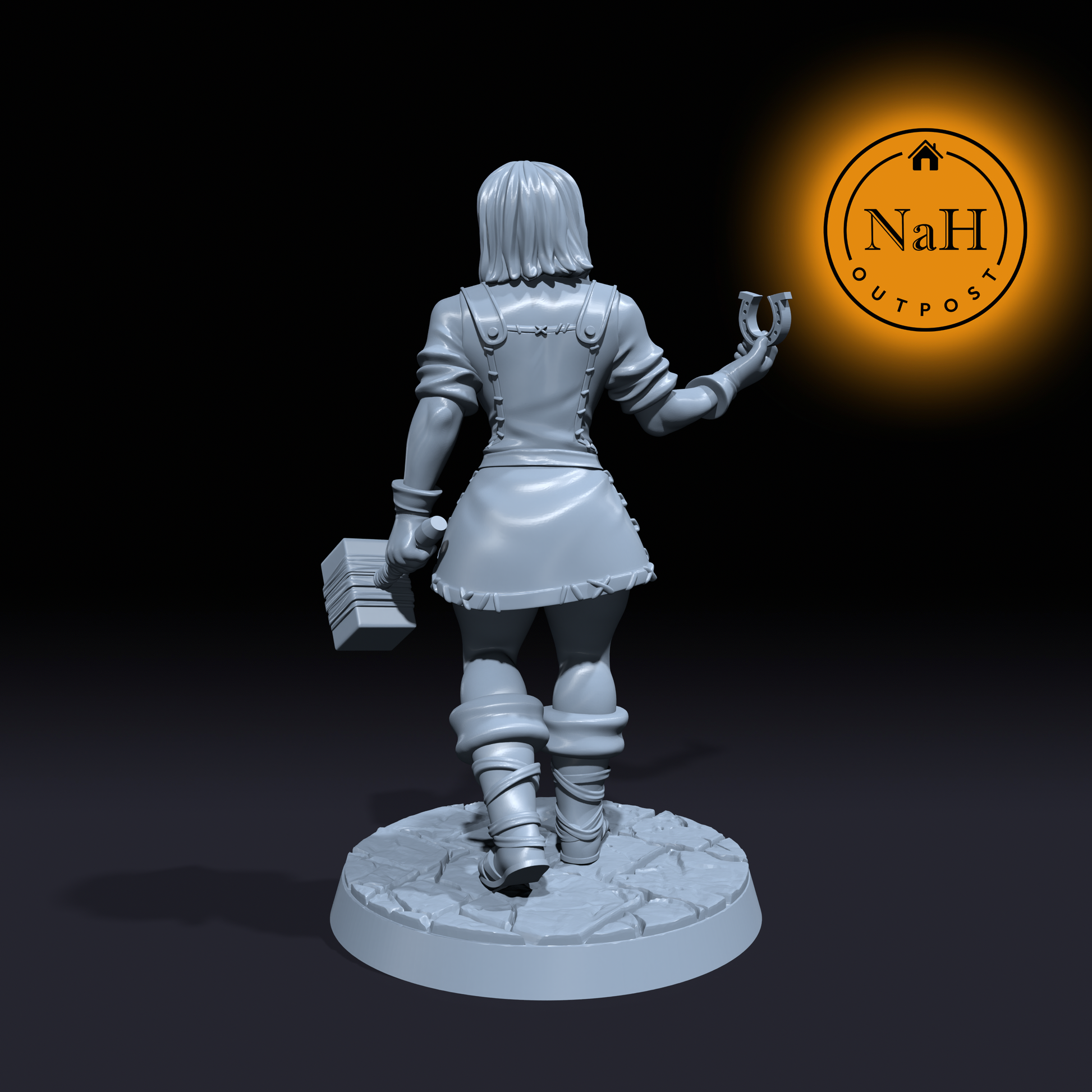 Brenda Ironhand | Female Townsfolk Blacksmith Miniature | Tabletop Games D&D War Gaming | Dungeons and Dragons Mini
