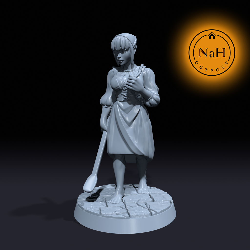 Evy Greenfield | Farmhand Townsfolk Turf Cutter Miniature | Tabletop Games D&D War Gaming | Dungeons and Dragons Mini