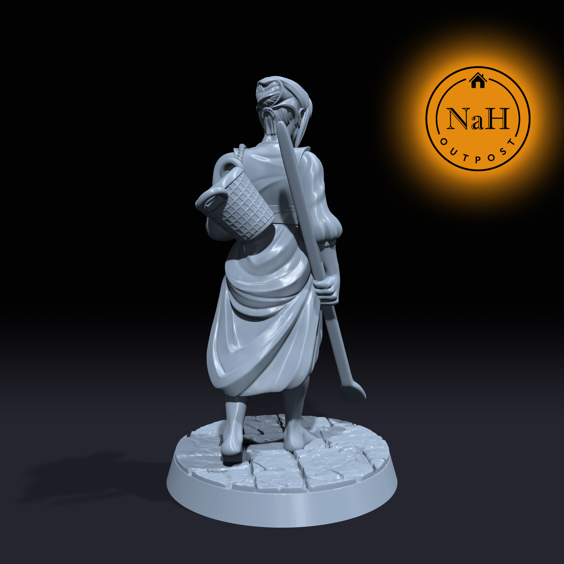 Evy Greenfield | Farmhand Townsfolk Turf Cutter Miniature | Tabletop Games D&D War Gaming | Dungeons and Dragons Mini