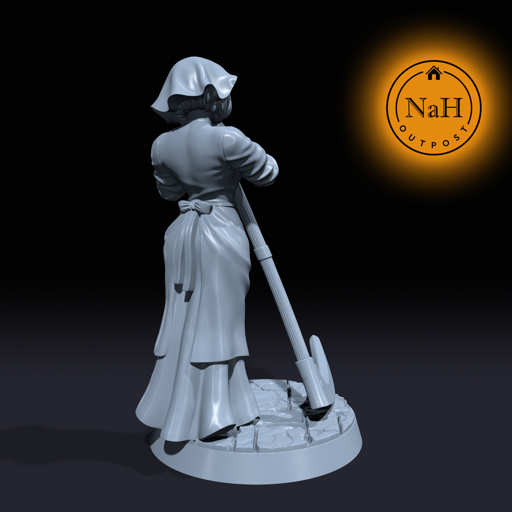 Rosalia | Female Reaper | Farmhand | Female Townsfolk miniature for Tabletop games like D&D and War Gaming| Dungeons and Dragons Mini | RN estudio
