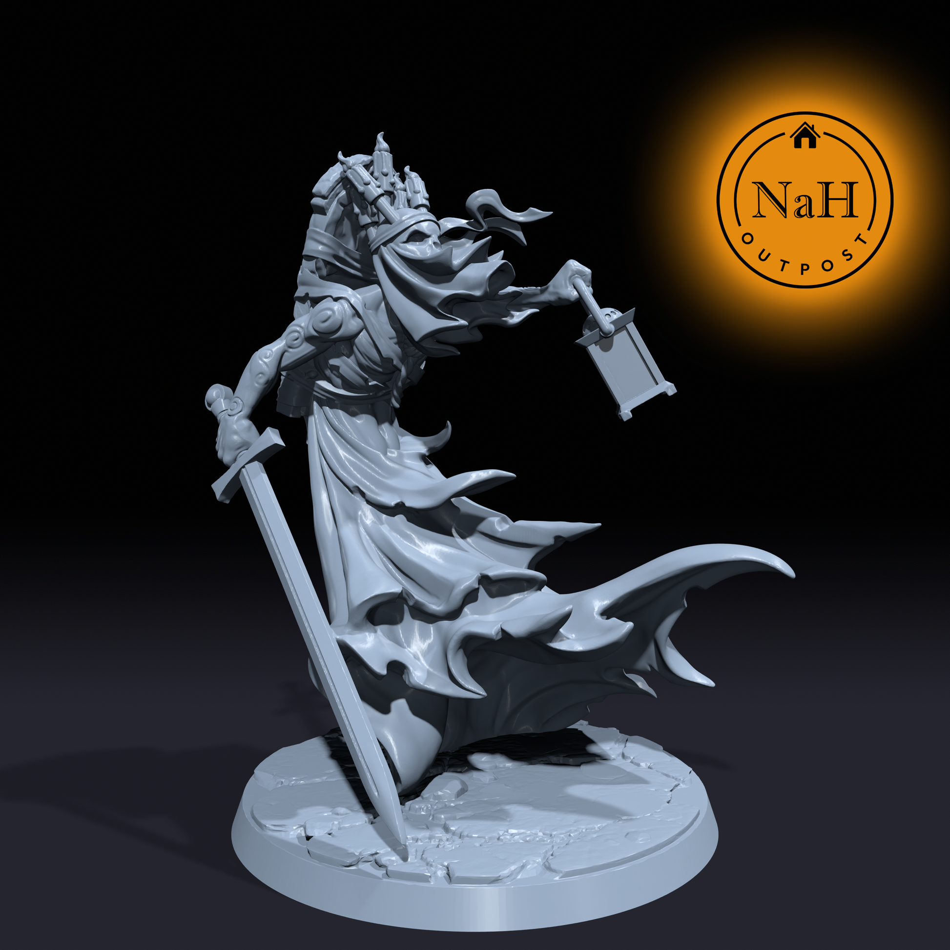 Tholmar, the Wraith King| Wraithlord | Undead miniature for Tabletop games like D&D and War Gaming| Dungeons and Dragons Mini | RN estudio