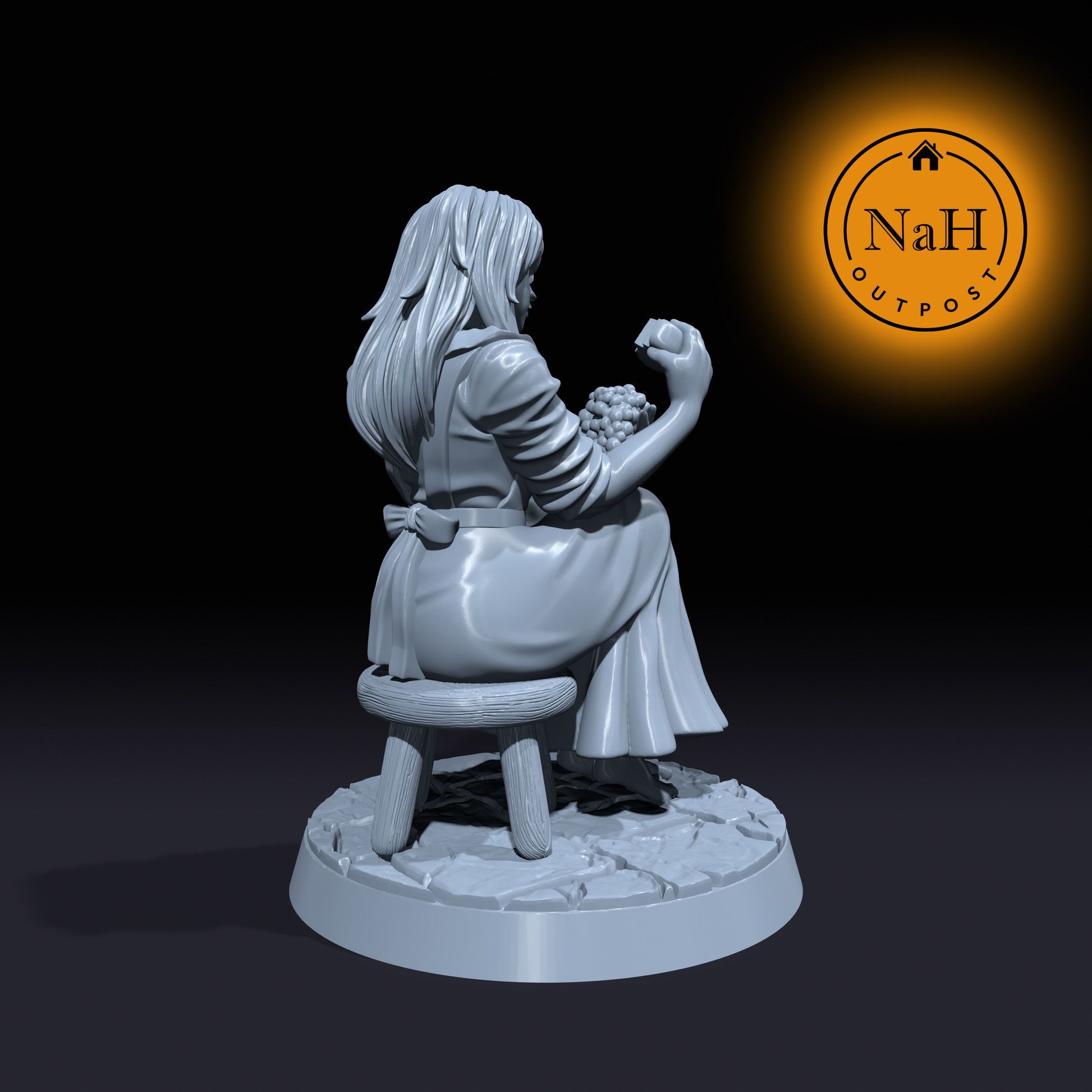 Violett Grapeheart | Female Townsfolk Miniature | Tabletop Games D&D War Gaming | Dungeons and Dragons Mini