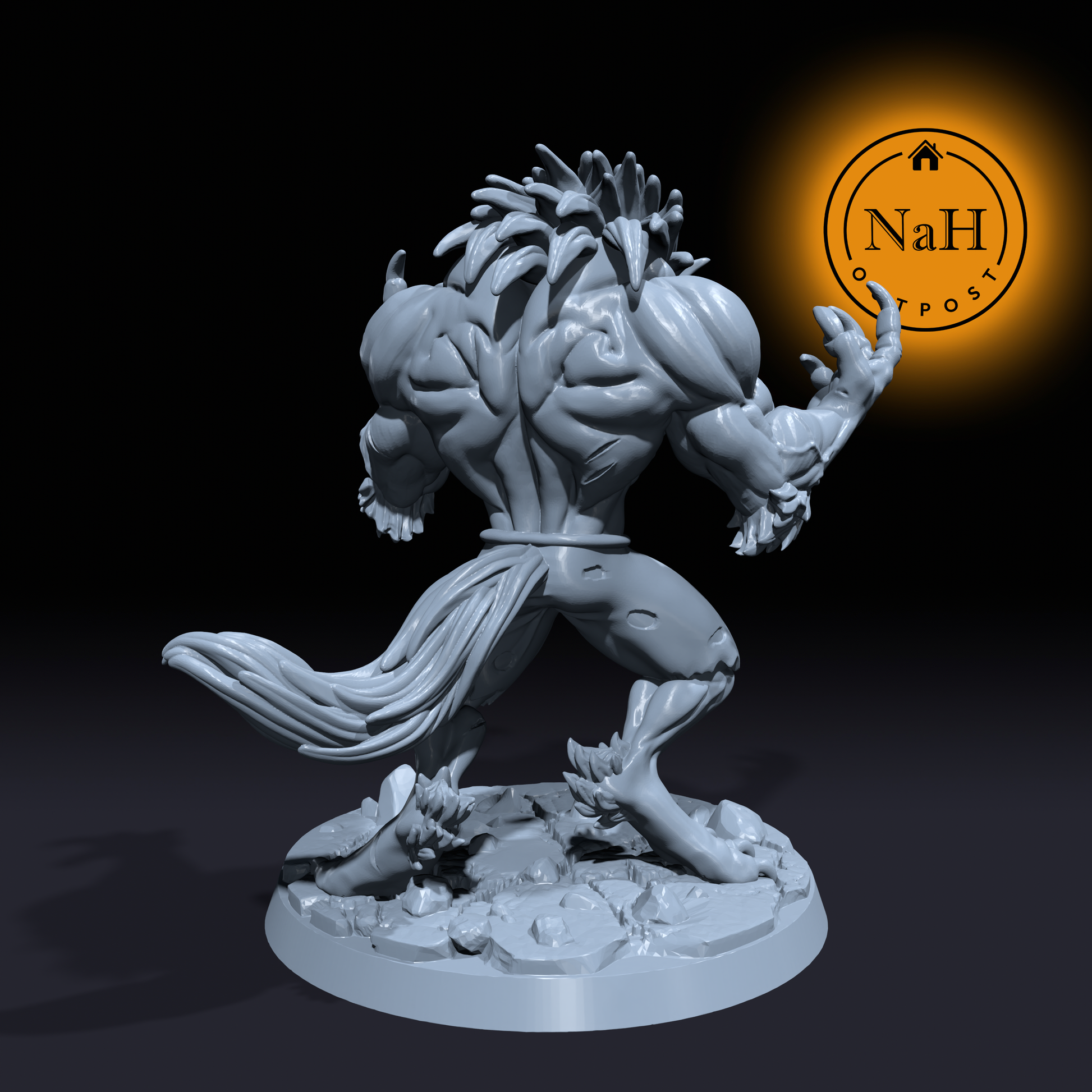 Brule, the Moonbane | Werewolf Miniature for Tabletop games like D&D and War Gaming| Dungeons and Dragons Mini | RN estudio