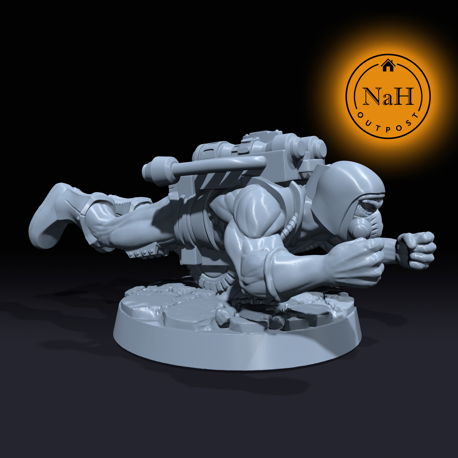 Rolen Steamgear | Charging Hotrod | Rocket man | Artificer miniature for Tabletop games like D&D and War Gaming| Dungeons and Dragons Mini | RN estudio