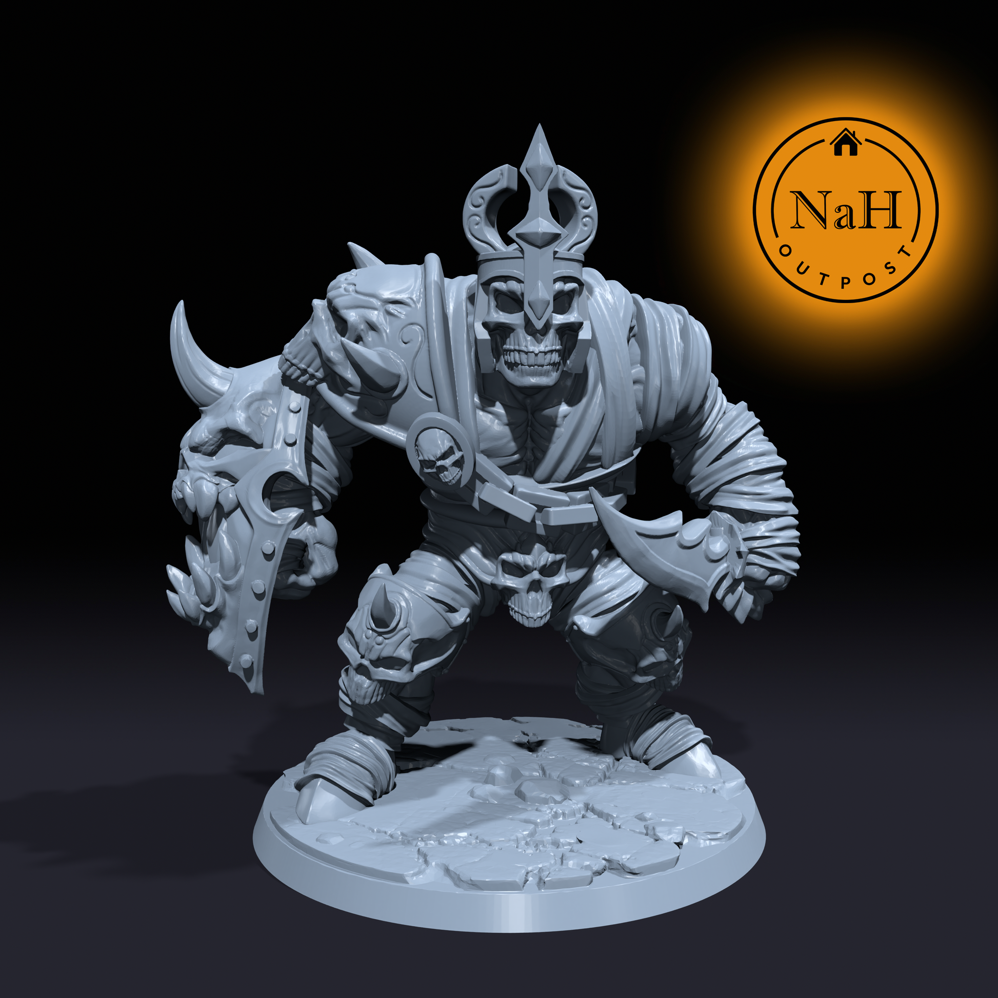 Zogarath, the Eternal Sentinel | Mummified Ogre |  Undead miniature for Tabletop games like D&D and War Gaming| Dungeons and Dragons Mini | RN estudio