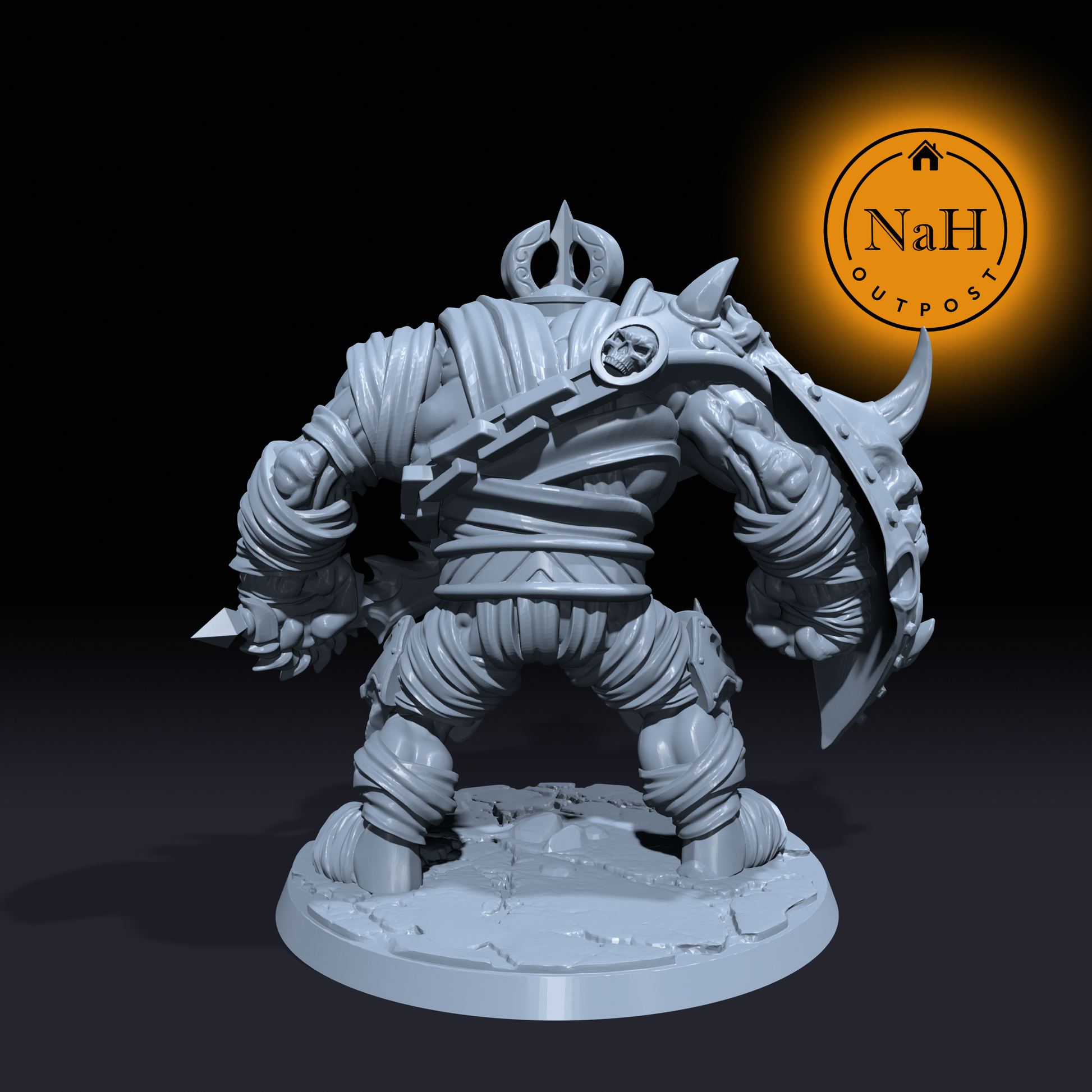 Zogarath, the Eternal Sentinel | Mummified Ogre |  Undead miniature for Tabletop games like D&D and War Gaming| Dungeons and Dragons Mini | RN estudio