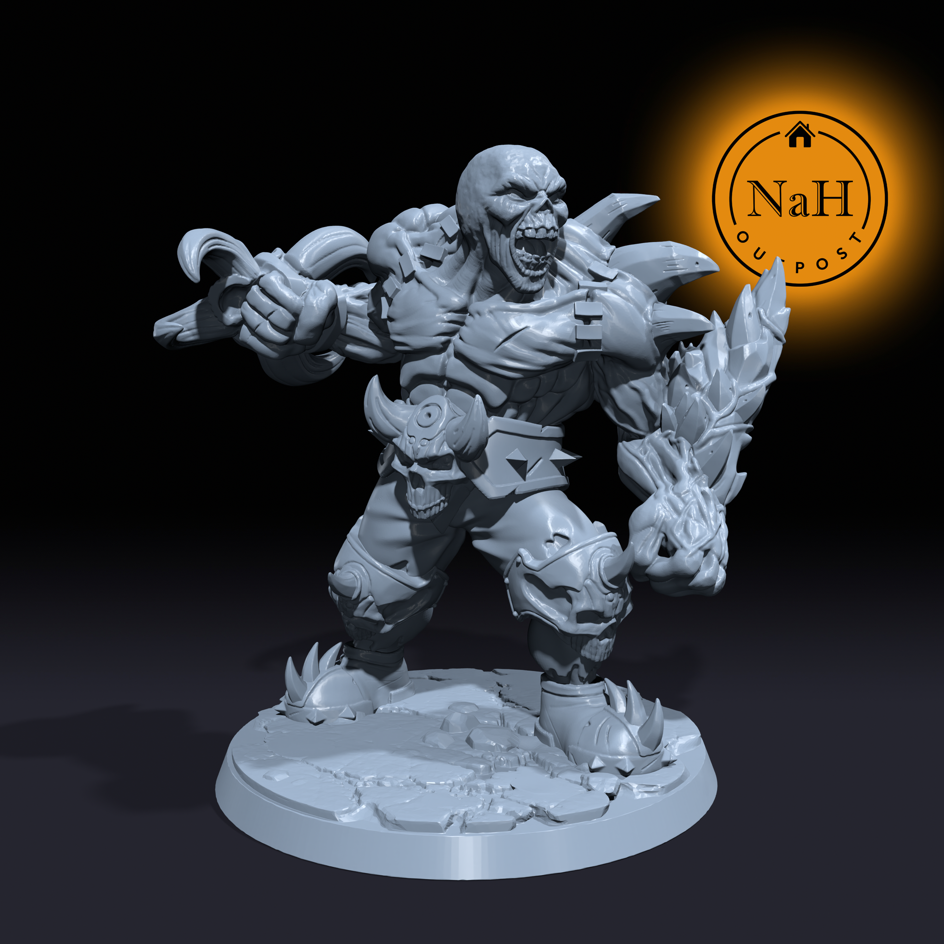 Rotfang, the Undead Terror | Ogre Zombie | Undead miniature for Tabletop games like D&D and War Gaming| Dungeons and Dragons Mini | RN estudio