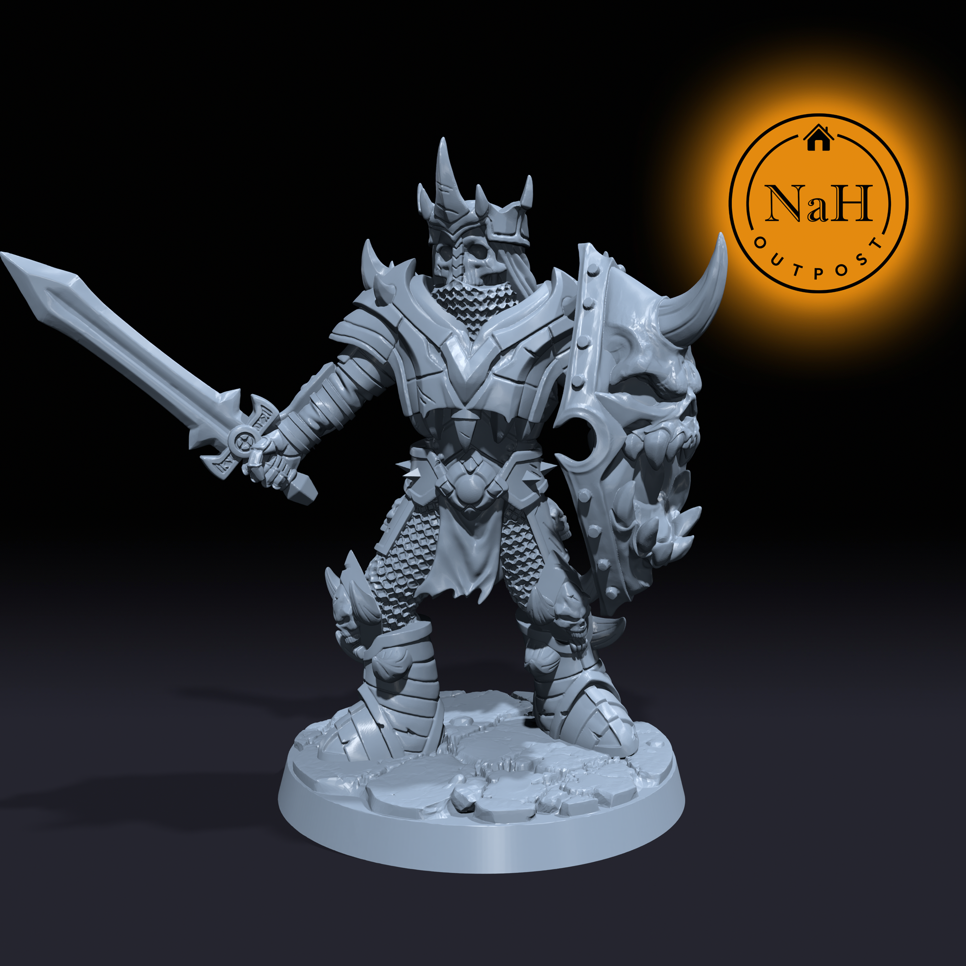 Grimblade, the Eternal Guardian | Skeleton Warrior miniature for Tabletop games like D&D and War Gaming| Dungeons and Dragons Mini | RN estudio