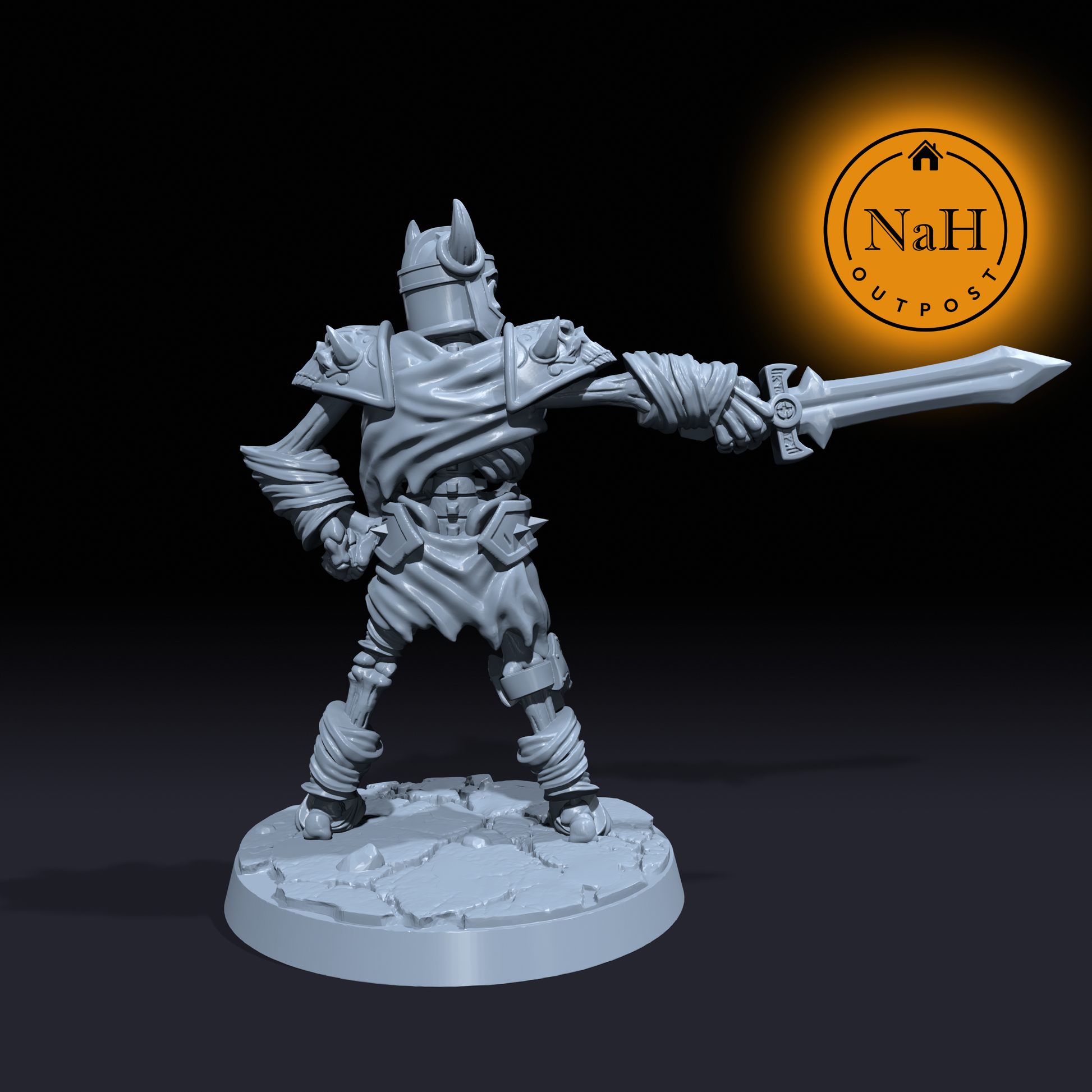 Skullblade, the Deathbringer | Skeleton Commander miniature for Tabletop games like D&D and War Gaming| Dungeons and Dragons Mini | RN estudio