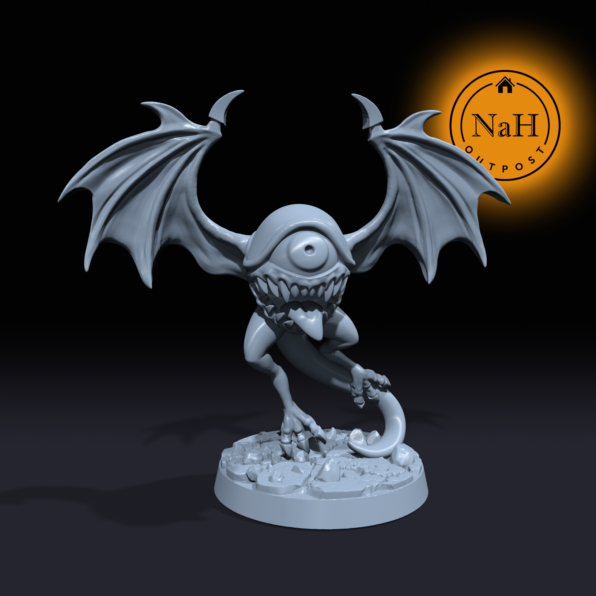 Oculusfiend, the Winged Terror | Eye Bat | Fiend miniature for Tabletop games like D&D and War Gaming| Dungeons and Dragons Mini | RN estudio
