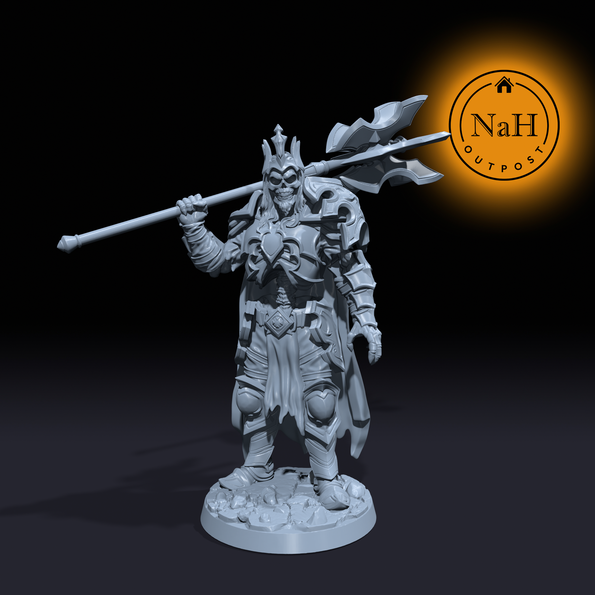 Okharon, the Undying King | Skeleton King  miniature for Tabletop games like D&D and War Gaming| Dungeons and Dragons Mini | RN estudio