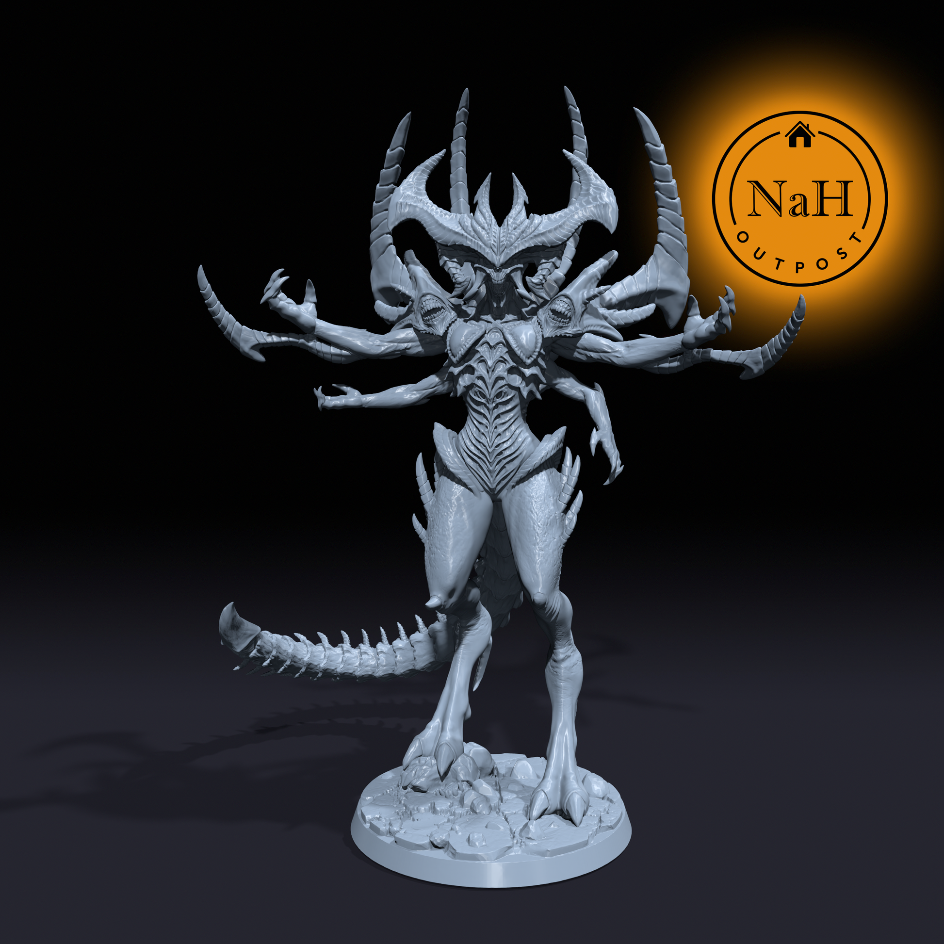 Shadhakairis | Demon Queen | Female Fiend miniature for Tabletop games like D&D and War Gaming| Dungeons and Dragons Mini | RN estudio