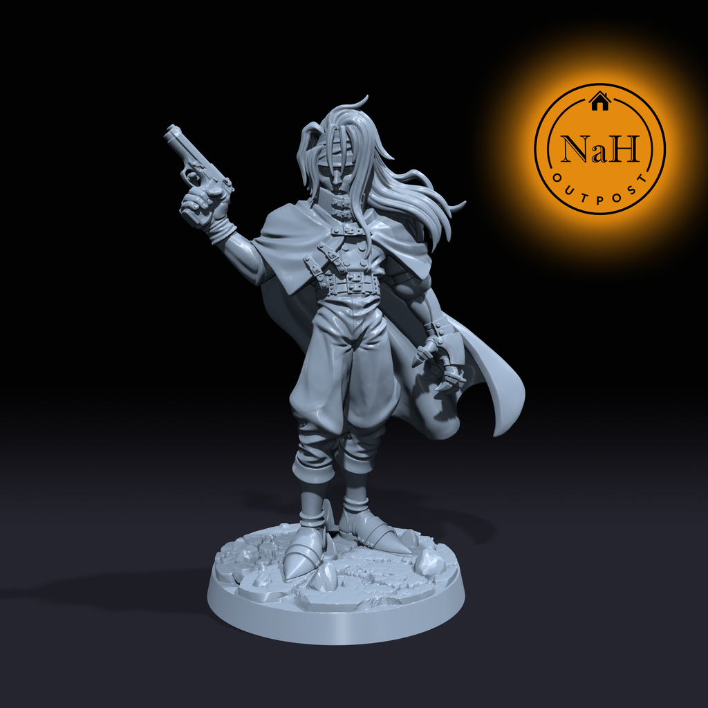 Jaxxon Blackwood | Victor Tinevale |  Human Gunslinger miniature for Tabletop games like D&D and War Gaming| Dungeons and Dragons Mini | RN estudio