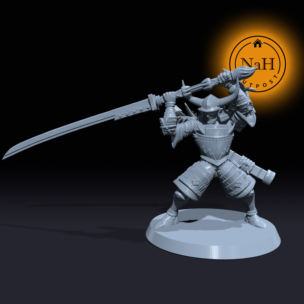 Hiroshi Kuroda| Nodachi | Samurai Fighter miniature for Tabletop games like D&D and War Gaming| Dungeons and Dragons Mini | RN estudio