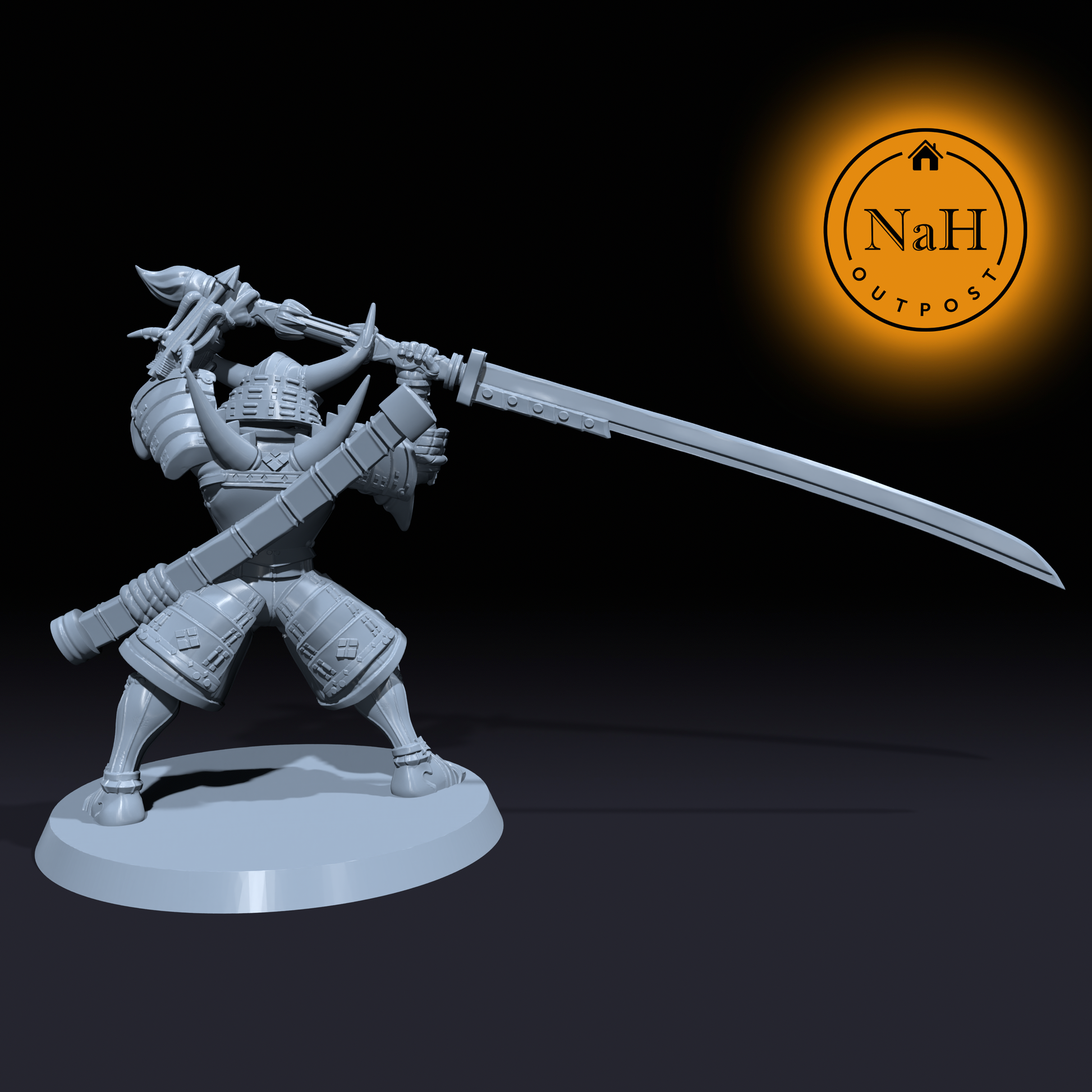 Hiroshi Kuroda| Nodachi | Samurai Fighter miniature for Tabletop games like D&D and War Gaming| Dungeons and Dragons Mini | RN estudio