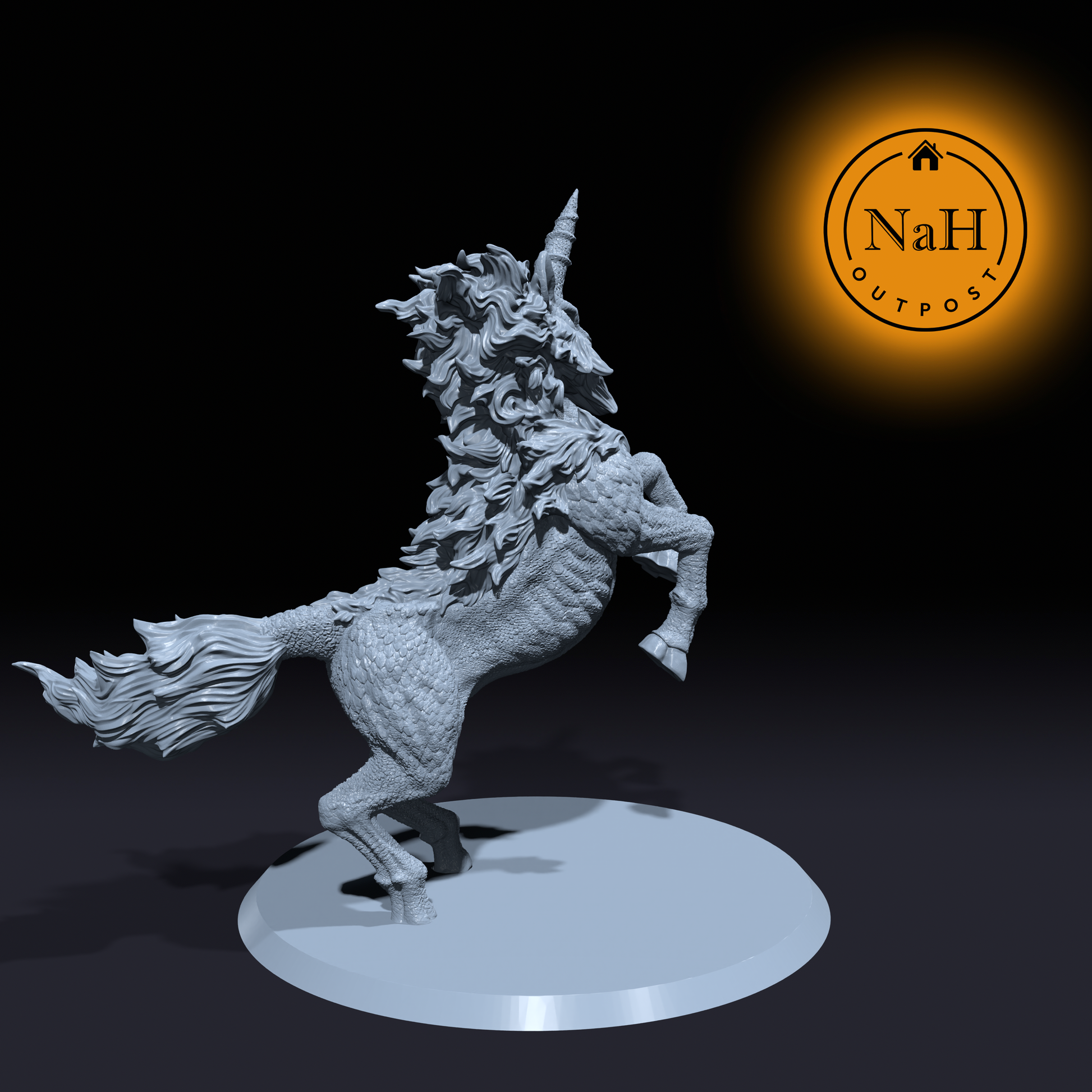 Luminara, the Radiant Steed | Leocorn | Monocerus miniature for Tabletop games like D&D and War Gaming| Dungeons and Dragons Mini | RN estudio