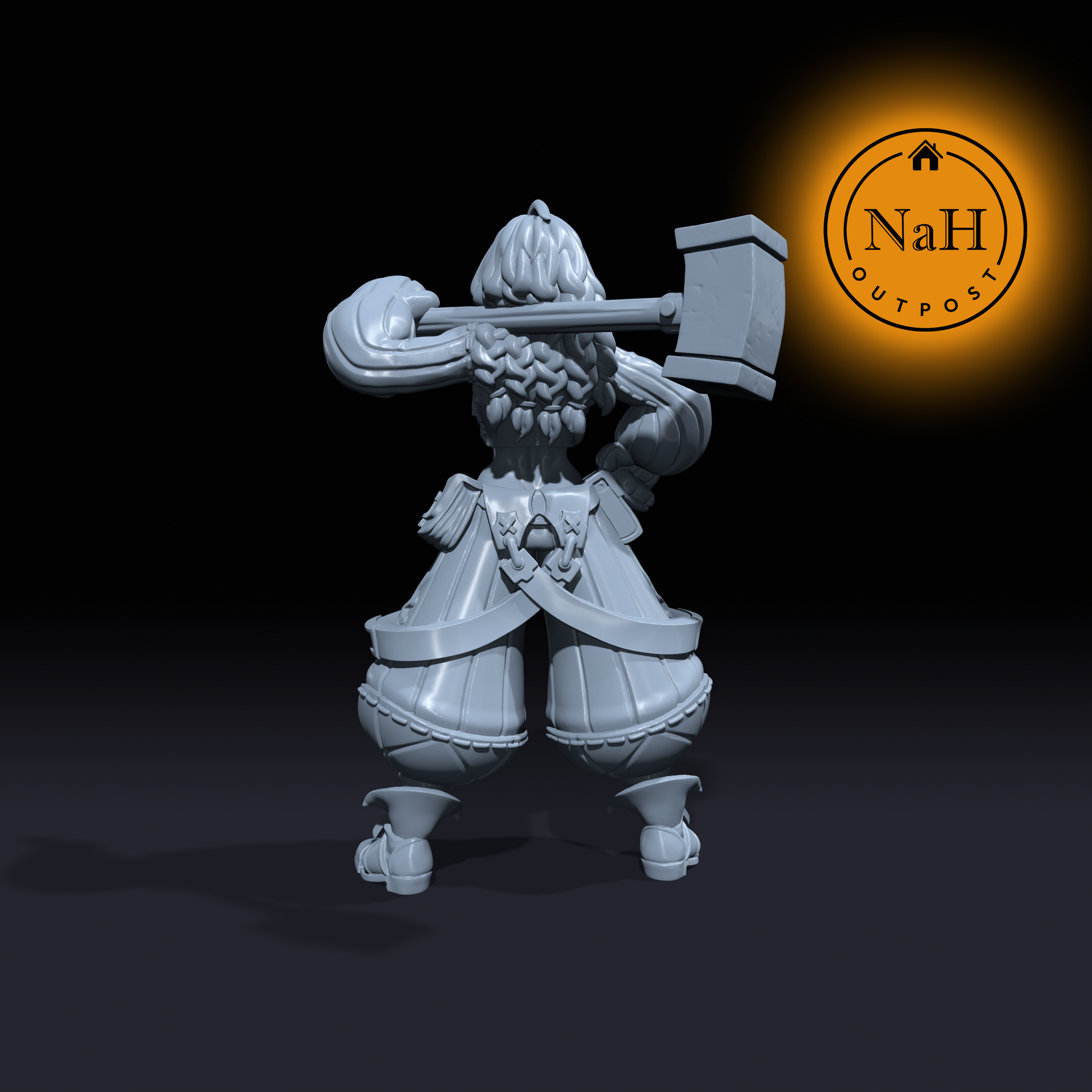 Phoebe Hammerstrike | Female Artificer | Barbarian miniature for Tabletop games like D&D and War Gaming| Dungeons and Dragons Mini | RN estudio