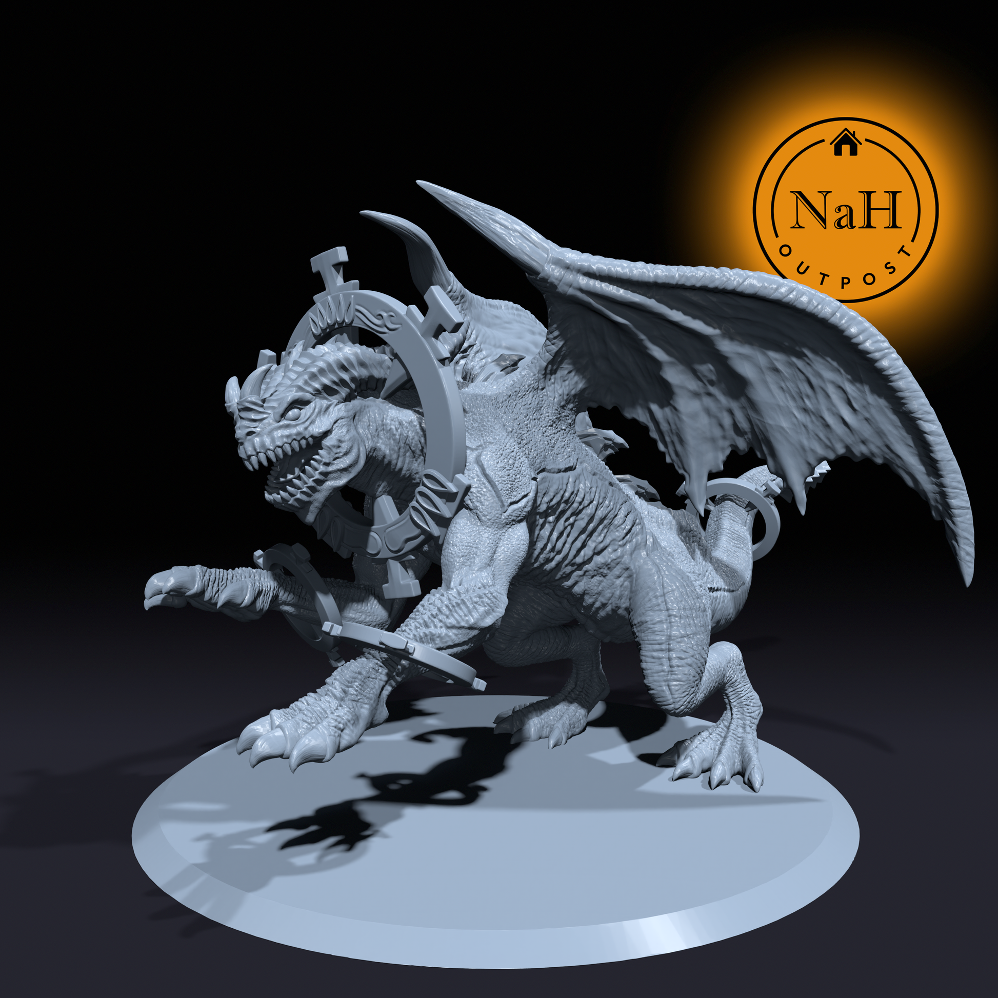 Azuron, the Shackled Serpent | Bound Blue Sand Dragon miniature for Tabletop games like D&D and War Gaming| Dungeons and Dragons Mini | RN estudio