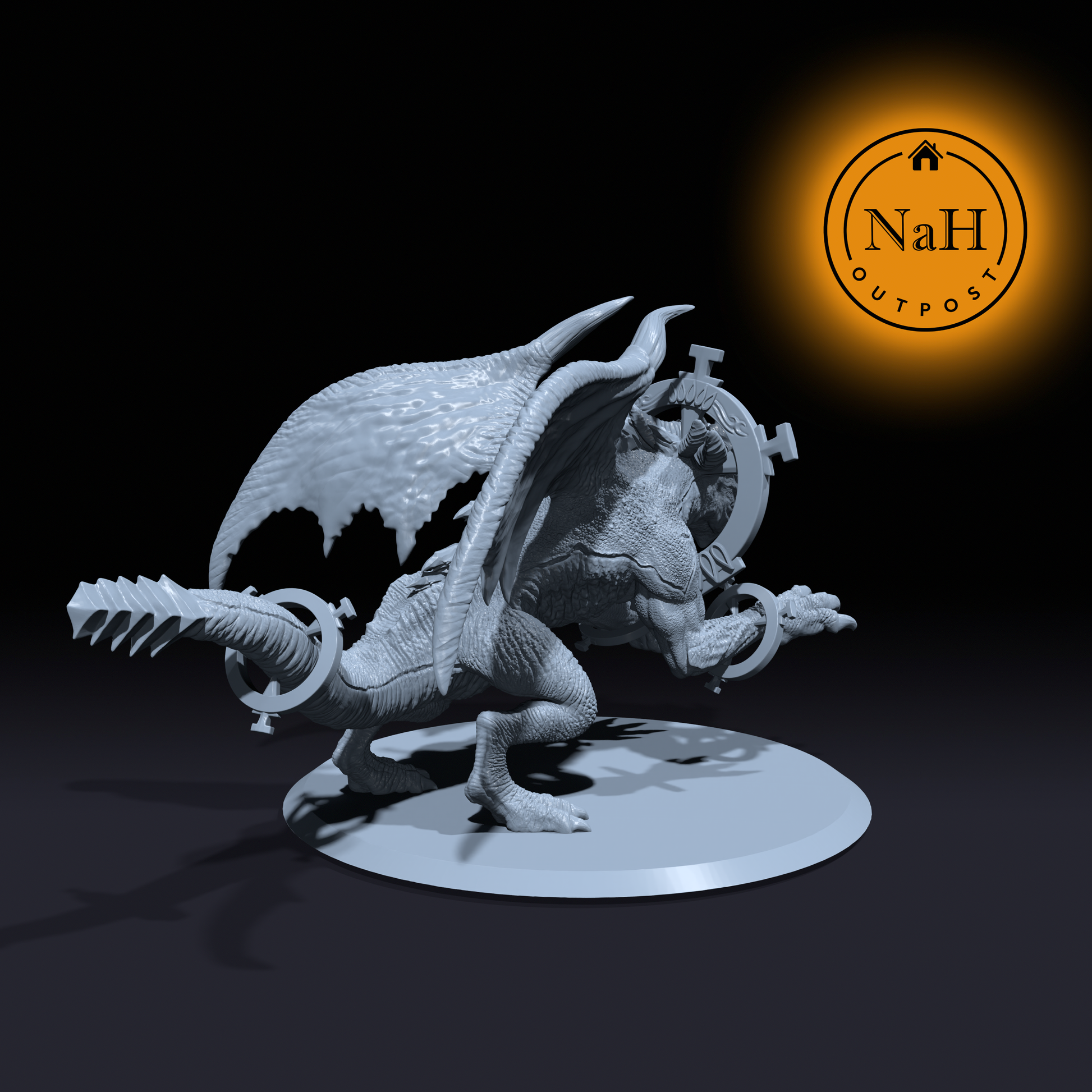 Azuron, the Shackled Serpent | Bound Blue Sand Dragon miniature for Tabletop games like D&D and War Gaming| Dungeons and Dragons Mini | RN estudio