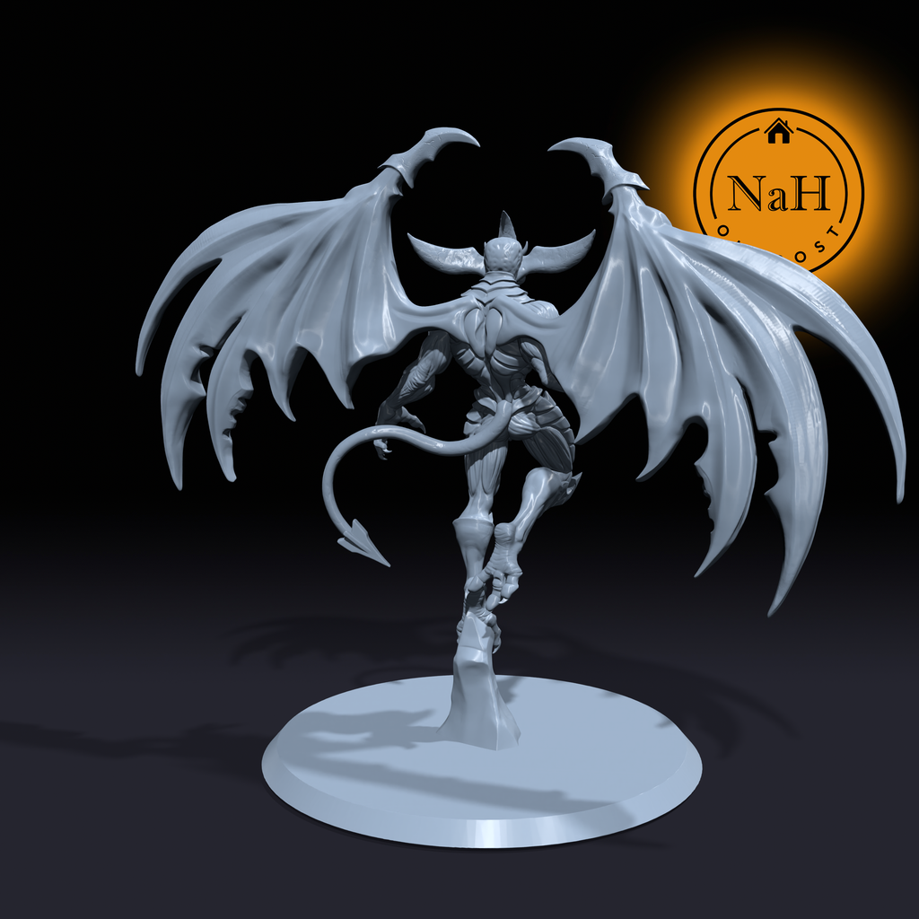 Tiuvelos, the Hellfire Tyrant | Demon or Devil Lord | Fiend miniature for Tabletop games like D&D and War Gaming| Dungeons and Dragons Mini | RN estudio