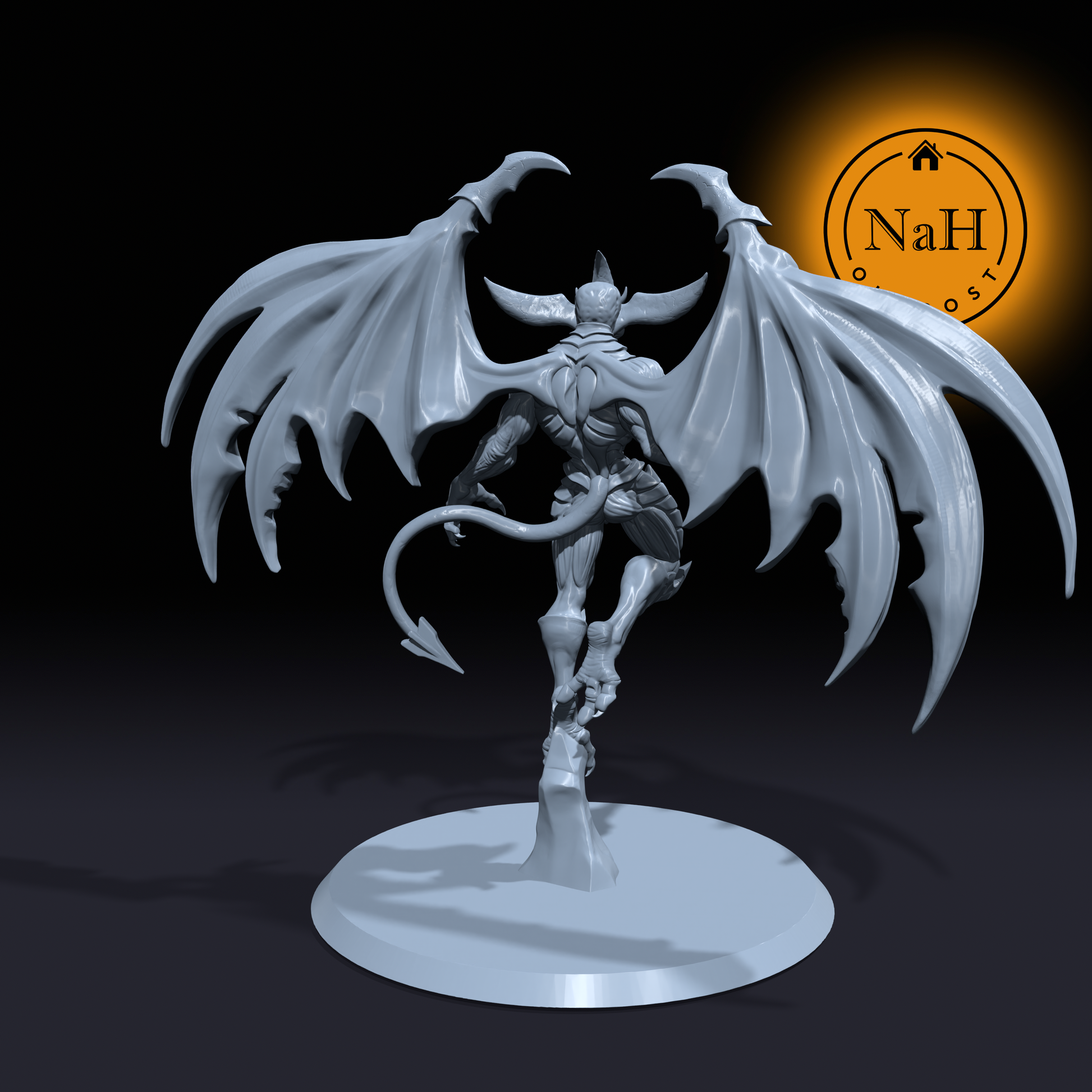 Tiuvelos, the Hellfire Tyrant | Demon or Devil Lord | Fiend miniature for Tabletop games like D&D and War Gaming| Dungeons and Dragons Mini | RN estudio